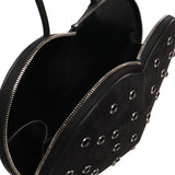 Borsa Le Cœur in pelle di capra scamosciata con strass AA1P003CA286 999 ALAIA