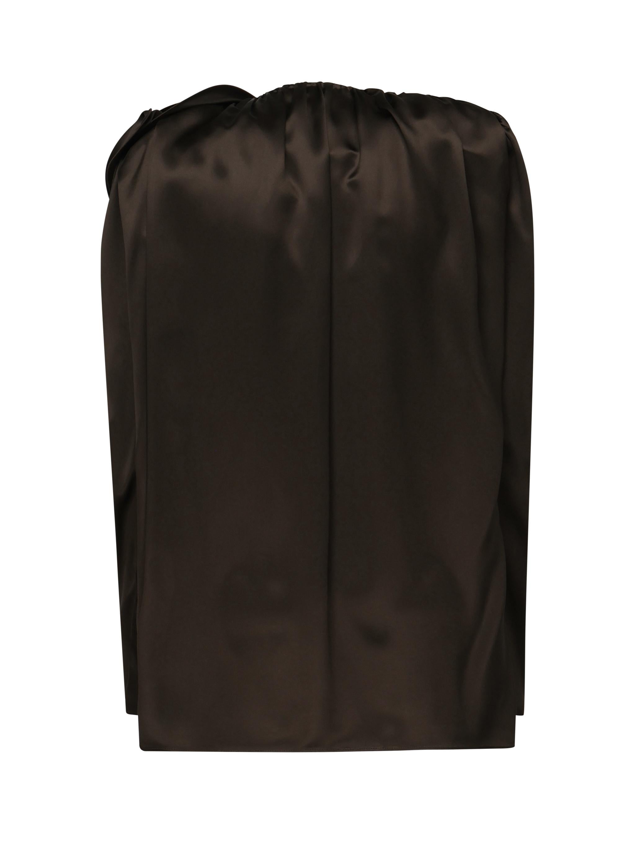 Blusa classica in seta con applicazione 1404250000 BROWN MAGDA BUTRYM