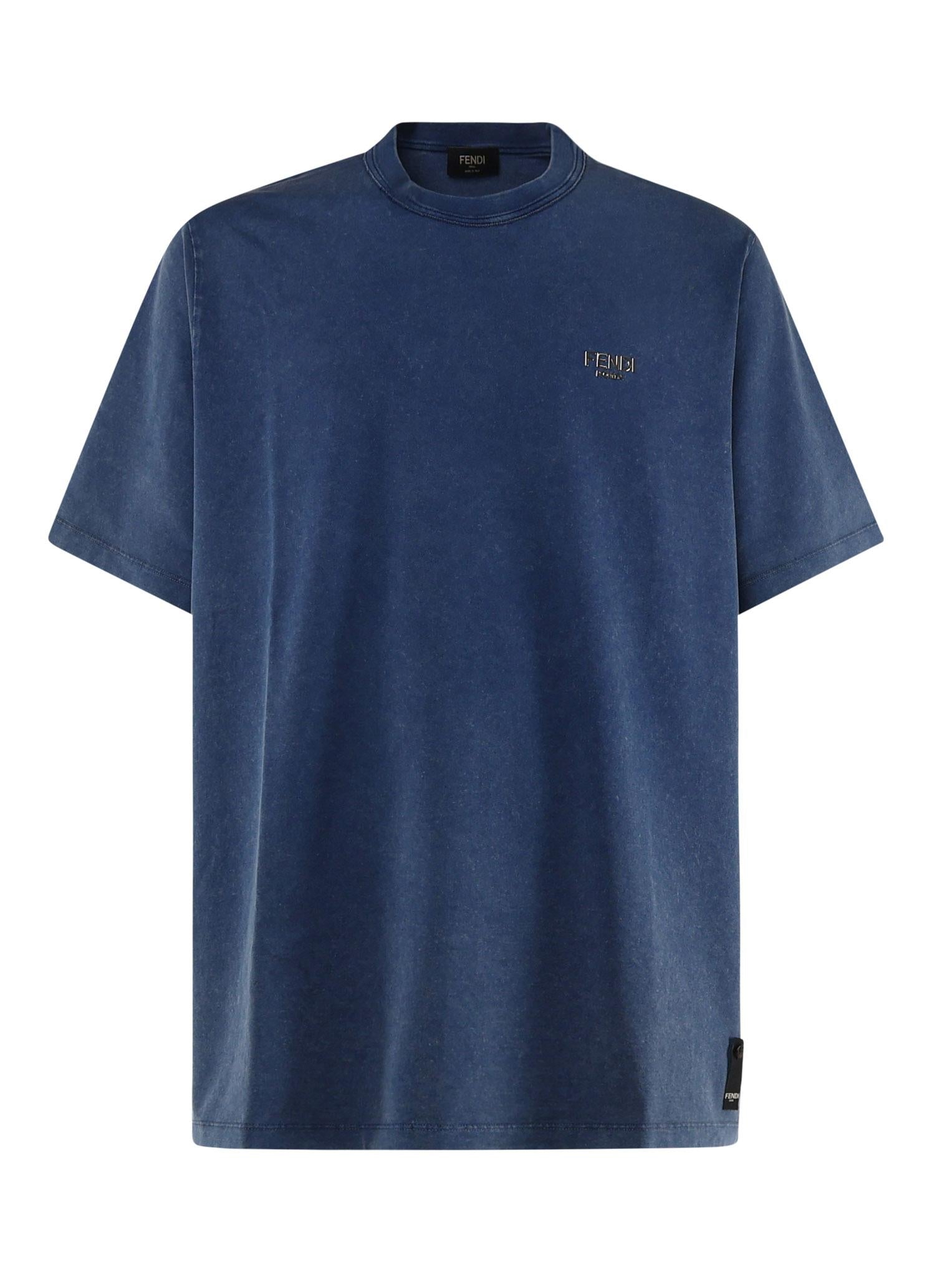 T-shirt in cotone con logo FY1217 APMEF0QC7 FENDI