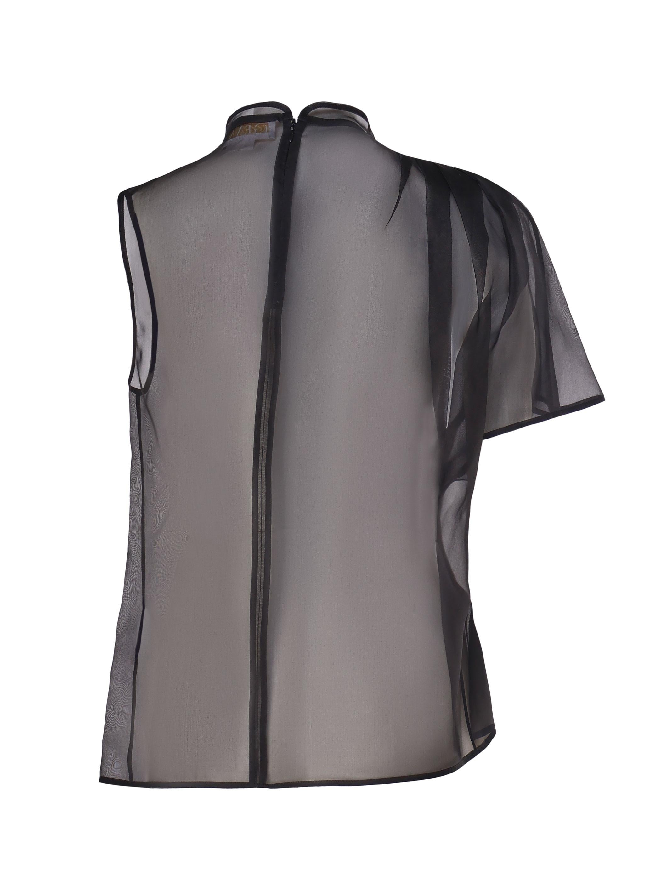 Top asimmetrico in seta 77AJM670 N0193899 GENNY