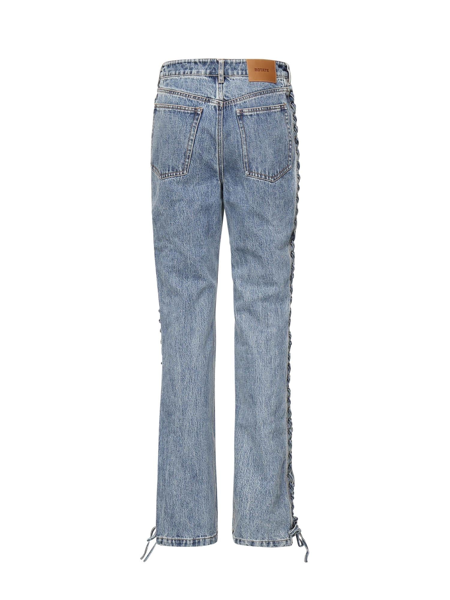 Jeans a gamba dritta con lacci 114595 3054 ROTATE