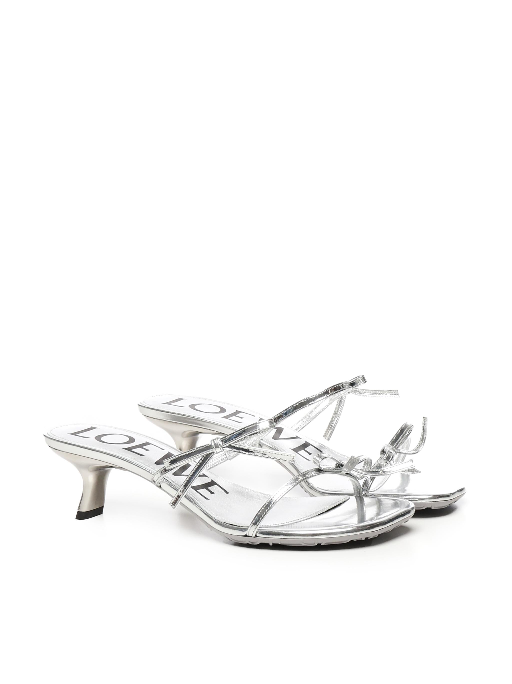 Sandali Petal in pelle di vitello metallizzata LPET465X04 1160 LOEWE