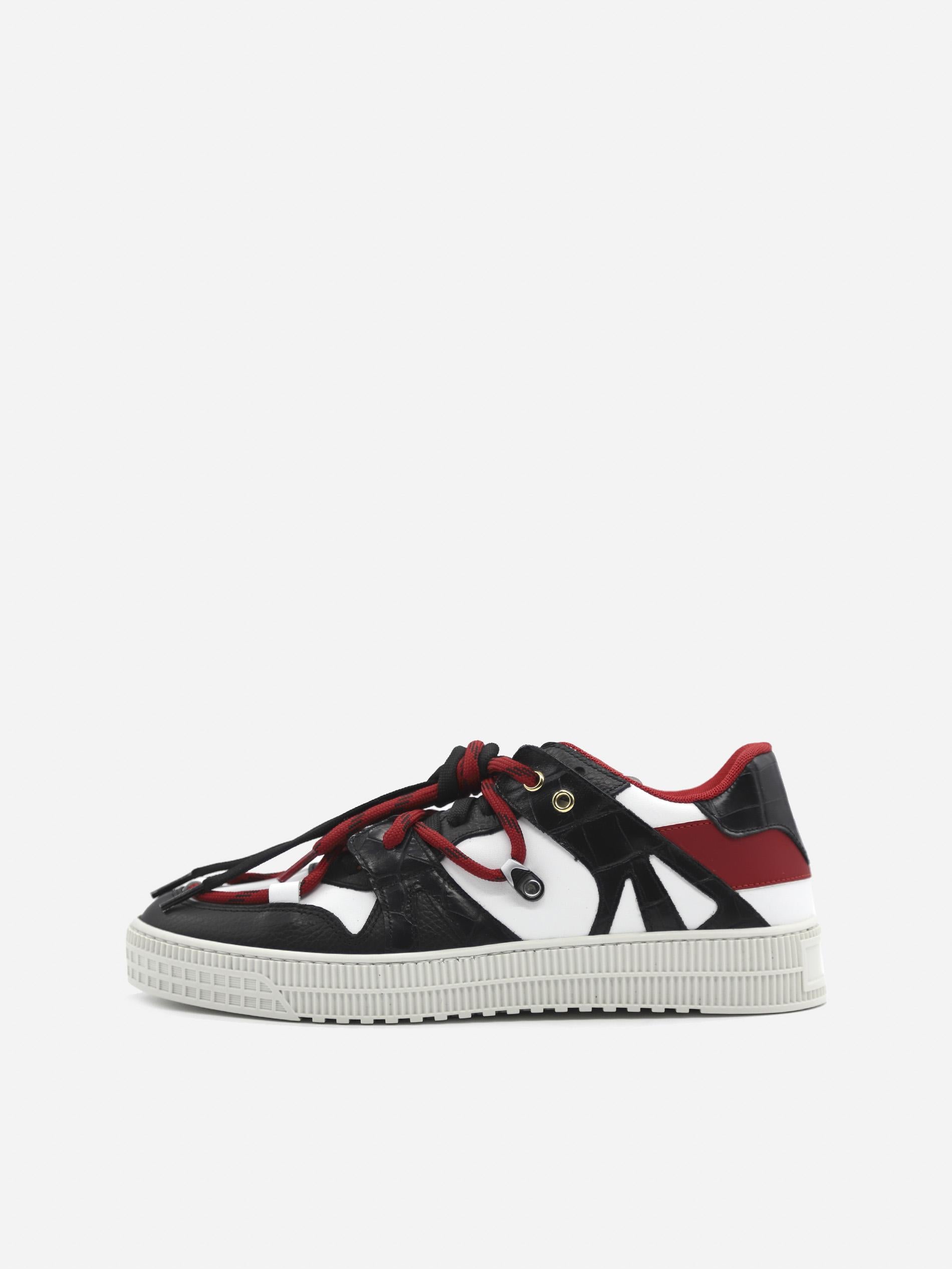Sneakers Jeson realizzate in pelle JESON 1 -BLACK/WHITE/RED GIULIANO GALIANO