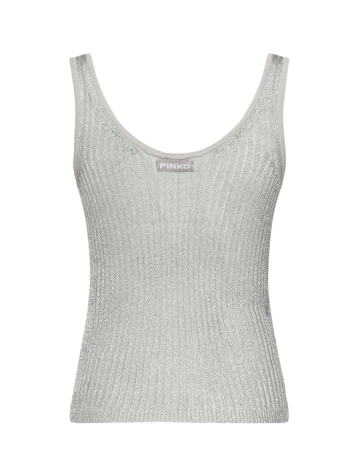 Canottiera in maglia metallizzata 105148 A2LOI12 PINKO
