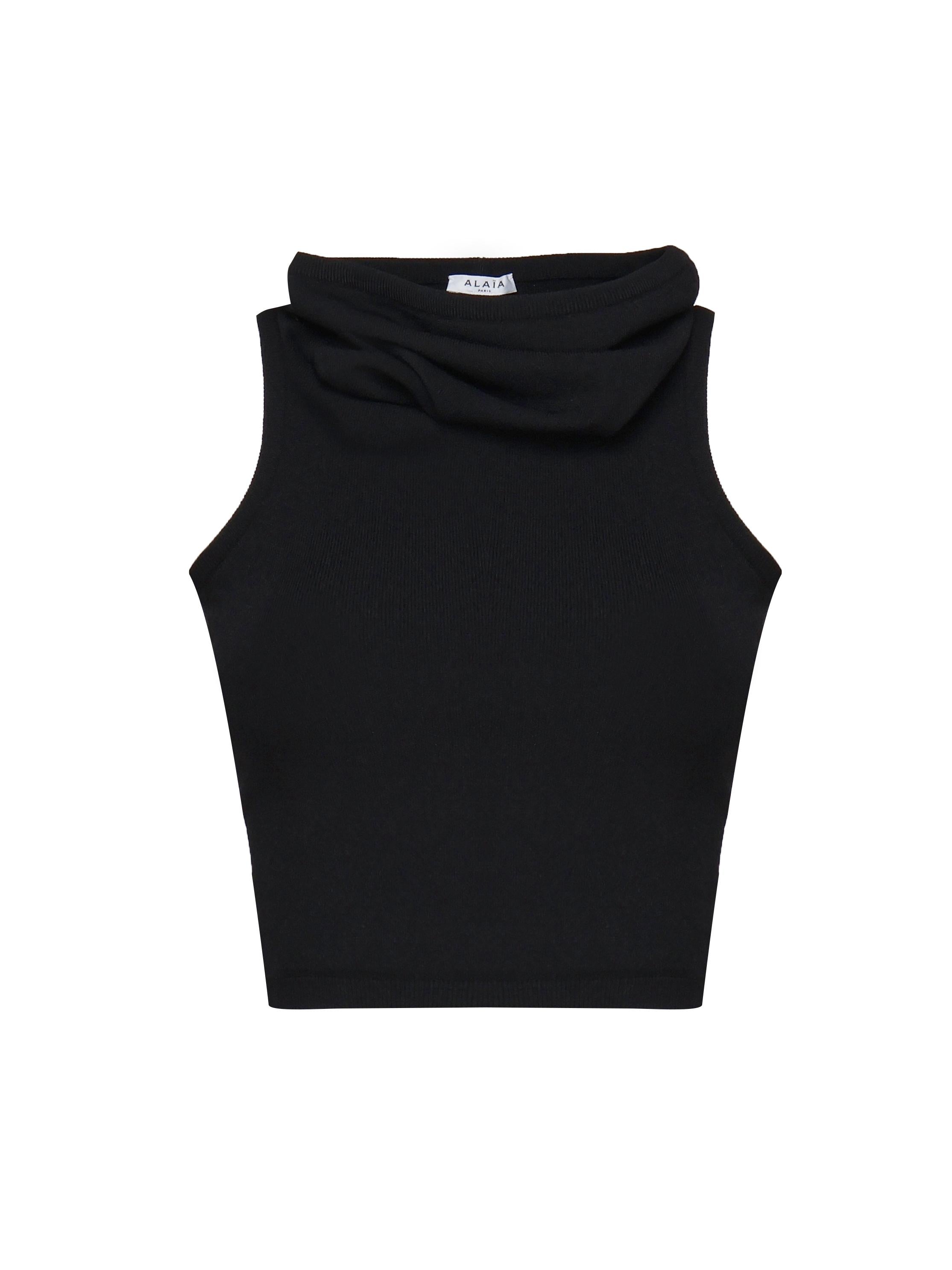 Top Con Cappuccio Nero AA9H10694M035 995 ALAIA