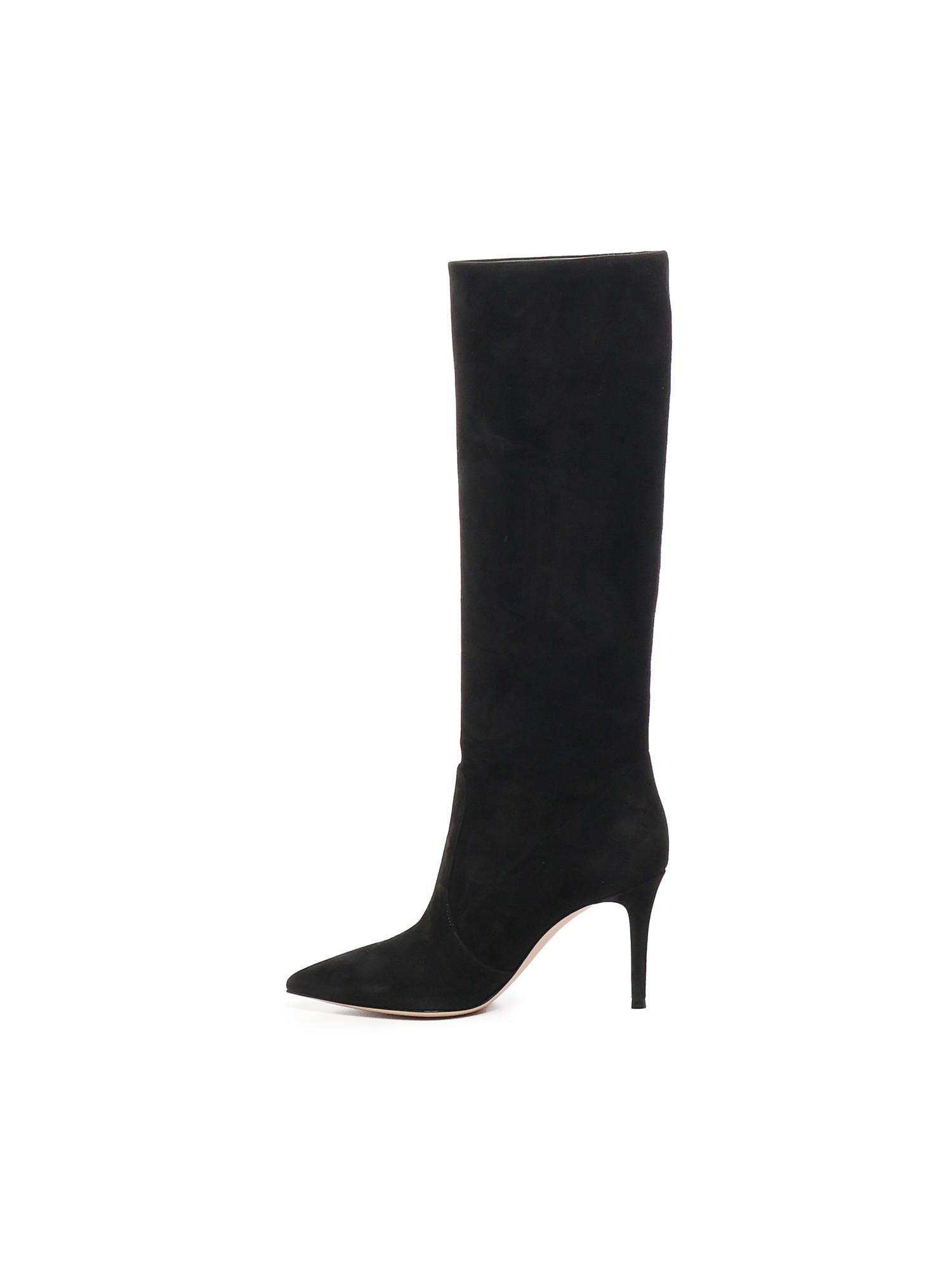 Stivali in camoscio G80626 85RICC45NERO GIANVITO ROSSI
