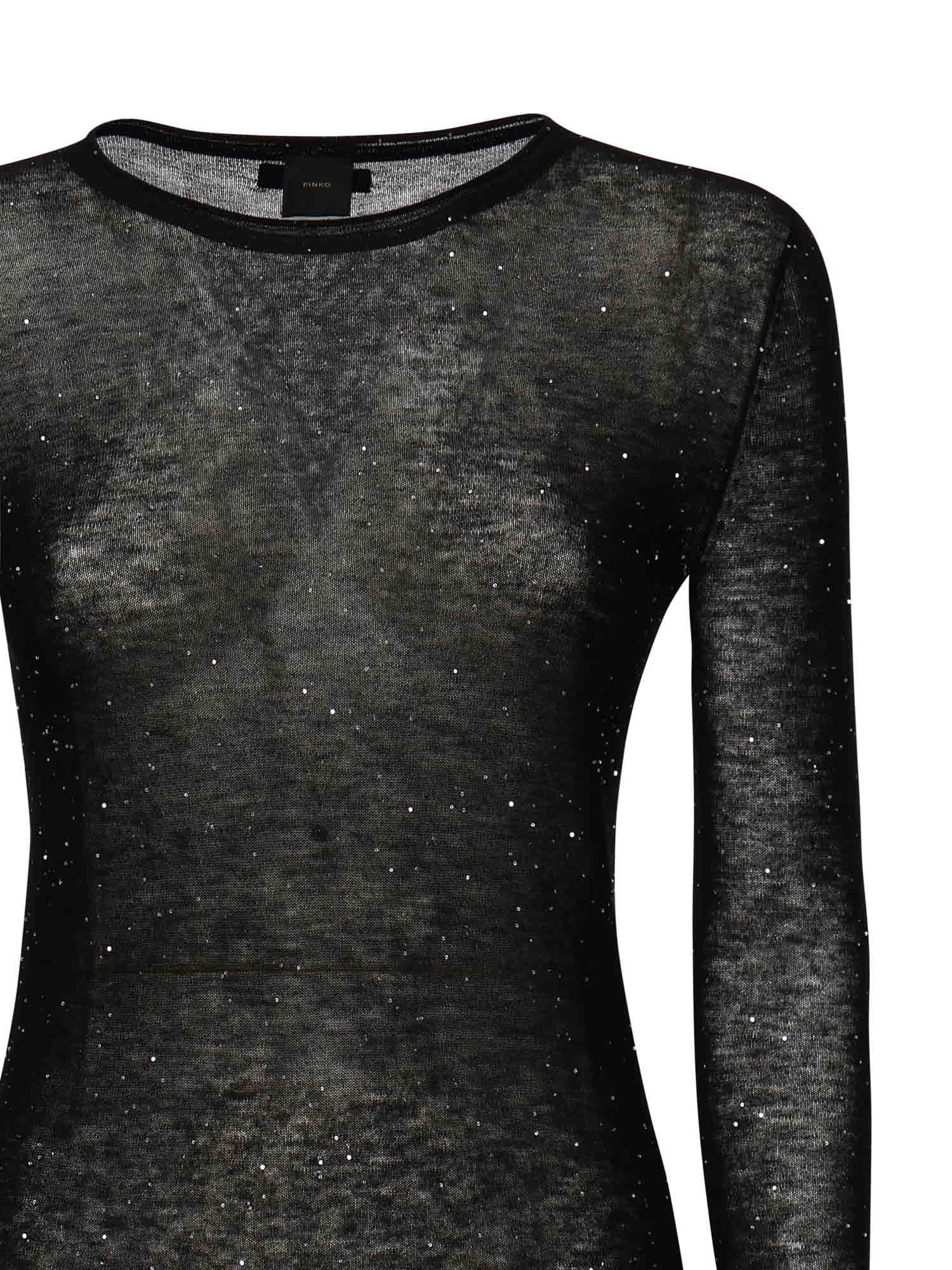 Maglia Pico con micro paillettes 105398 A2PMZ99 PINKO