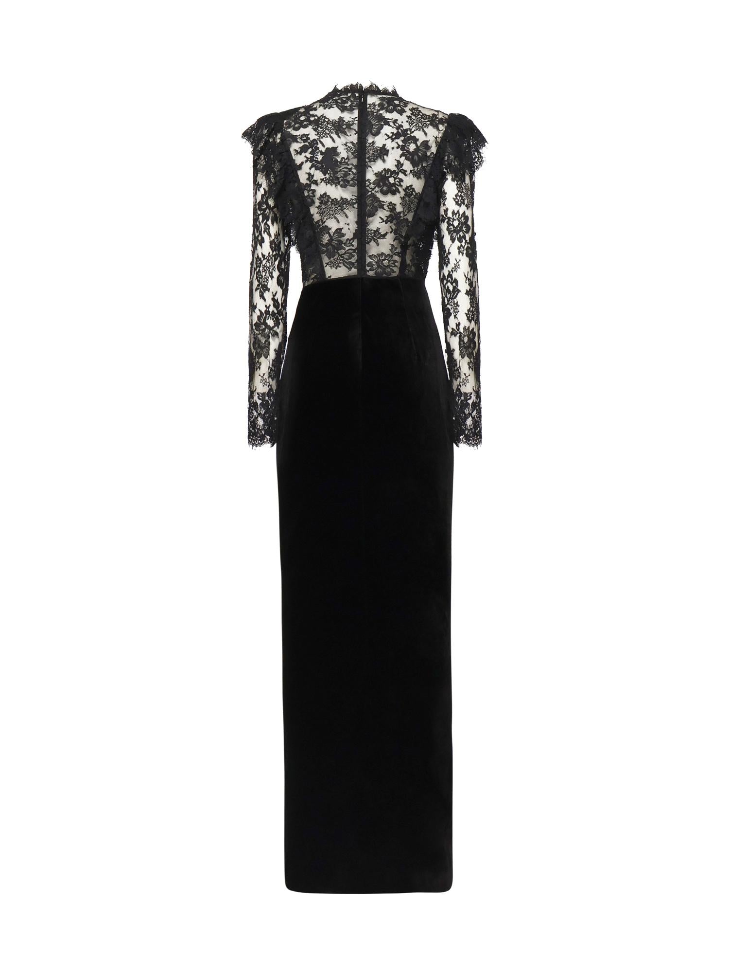 Abito in velluto e pizzo FABX4120F2603 0900 ALESSANDRA RICH