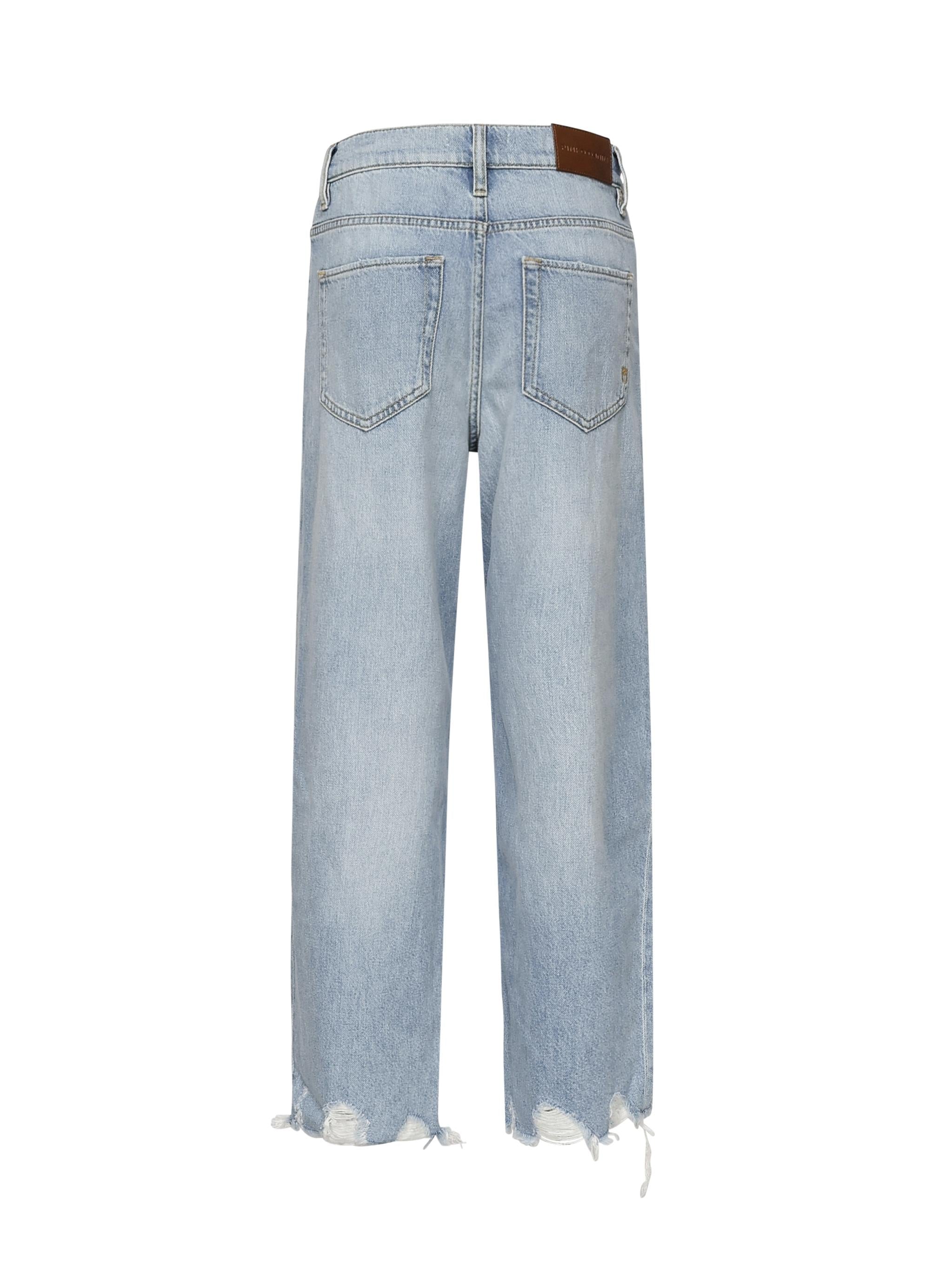 Jeans larghi con fondo sfrangiato<BR/> 103857 A2E5PJN PINKO