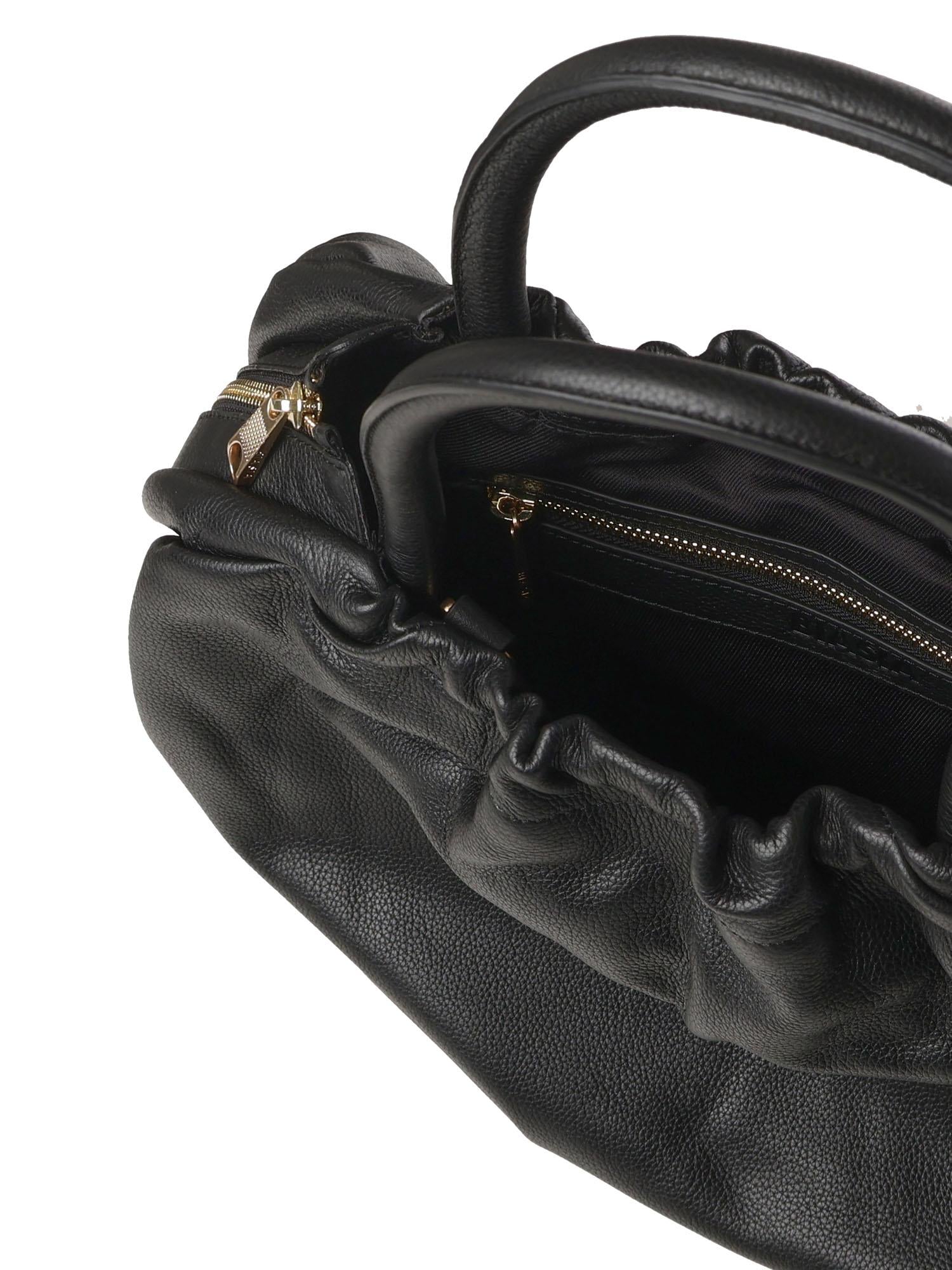Borsa in pelle con logo<BR/> BIBP9E701 NERO BIASIA