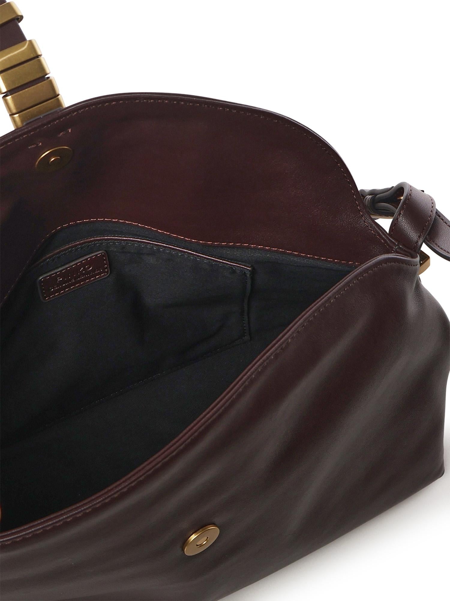 Borsa a spalla Saddle Bag media in pelle 105049 A1ZXLA7Q PINKO