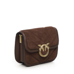 Borsa a spalla piccola Mini Love Bag Box in pelle scamosciata<BR/> 104297 A2JHL74V PINKO