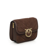 Borsa a spalla piccola Mini Love Bag Box in pelle scamosciata<BR/> 104297 A2JHL74V PINKO