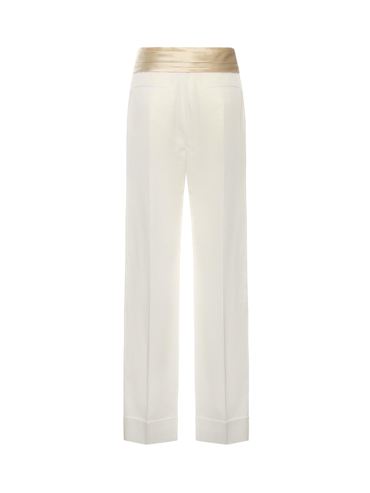 Pantaloni in cotone e lino con fiocco 7B3RB6F4 8T1A03 VALENTINO GARAVANI