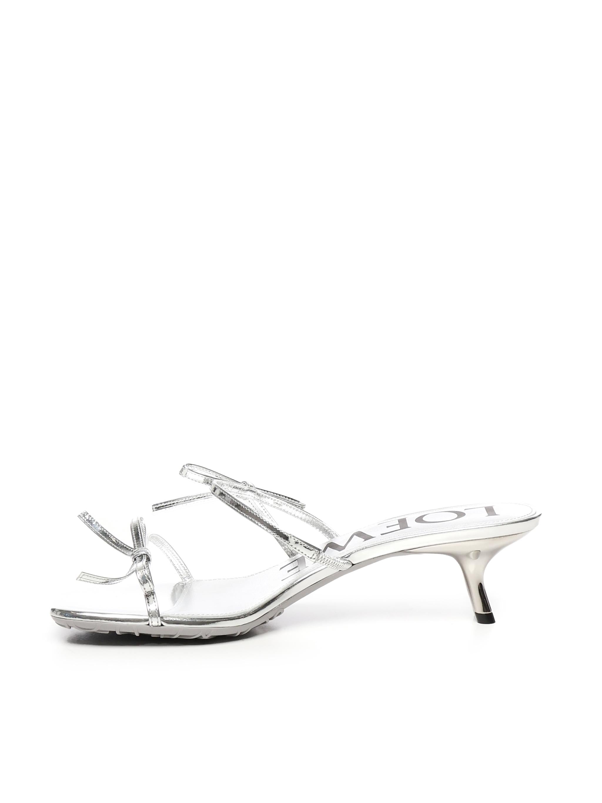 Sandali Petal in pelle di vitello metallizzata LPET465X04 1160 LOEWE