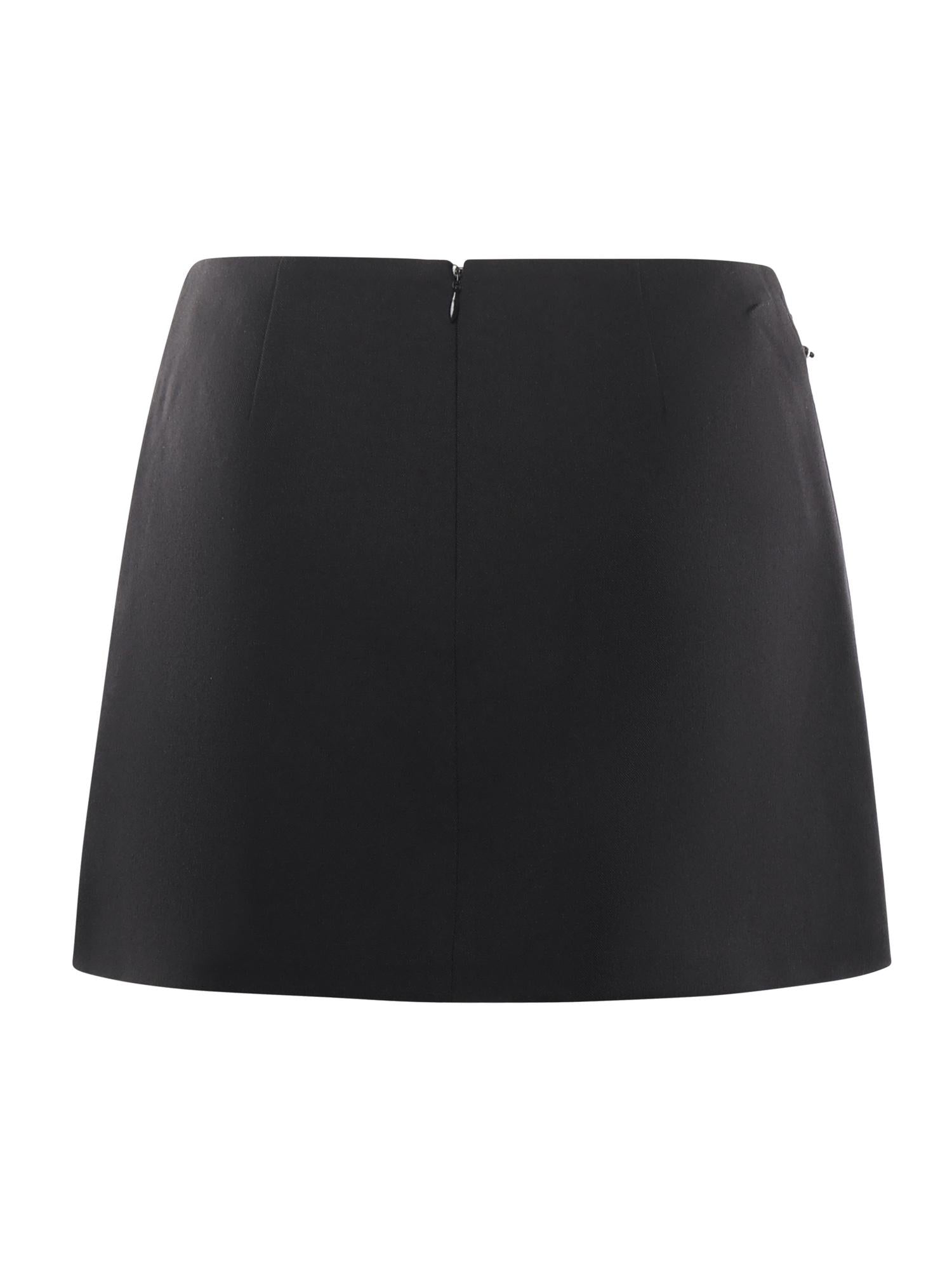 Minigonna con cristalli e perle 105496 A2PNZ99 PINKO