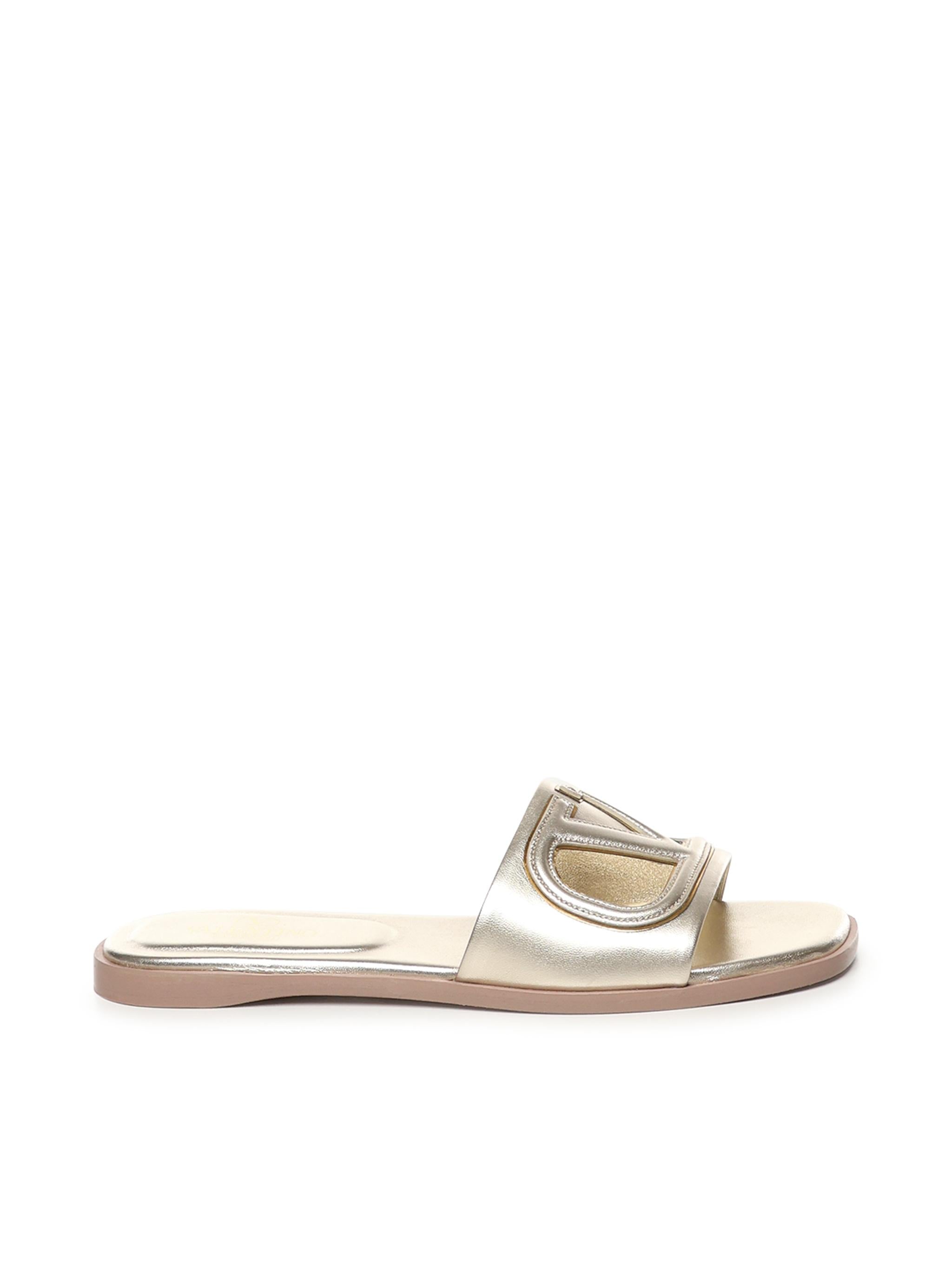 Sandalo Slide VLogo cut-out in pelle laminata 5W2S0IB0 YUW7G0 VALENTINO GARAVANI
