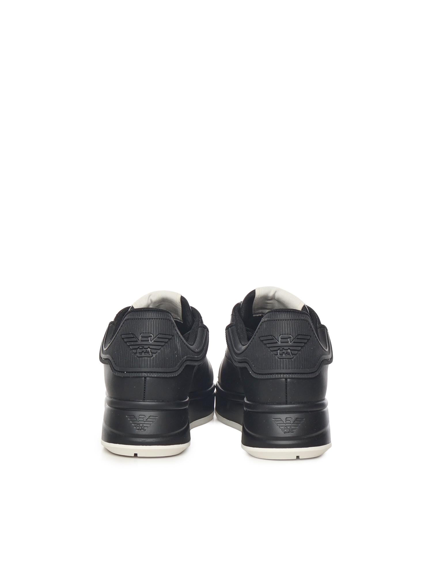 Sneaker in pelle con logo<BR/> EM003663 AF18212MC105 EMPORIO ARMANI