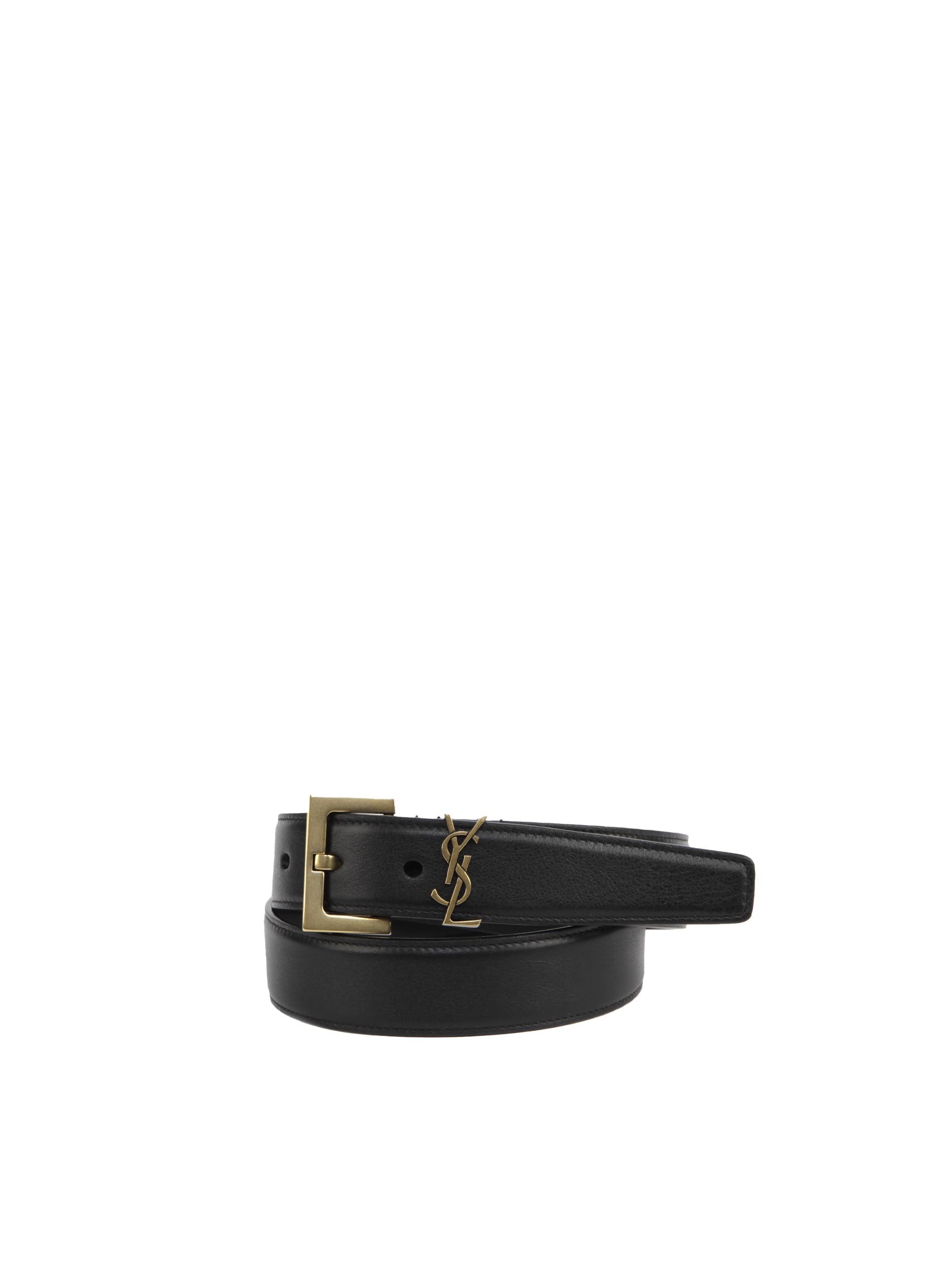Cintura monogramma in pelle liscia 634437 BOO0W1000 SAINT LAURENT