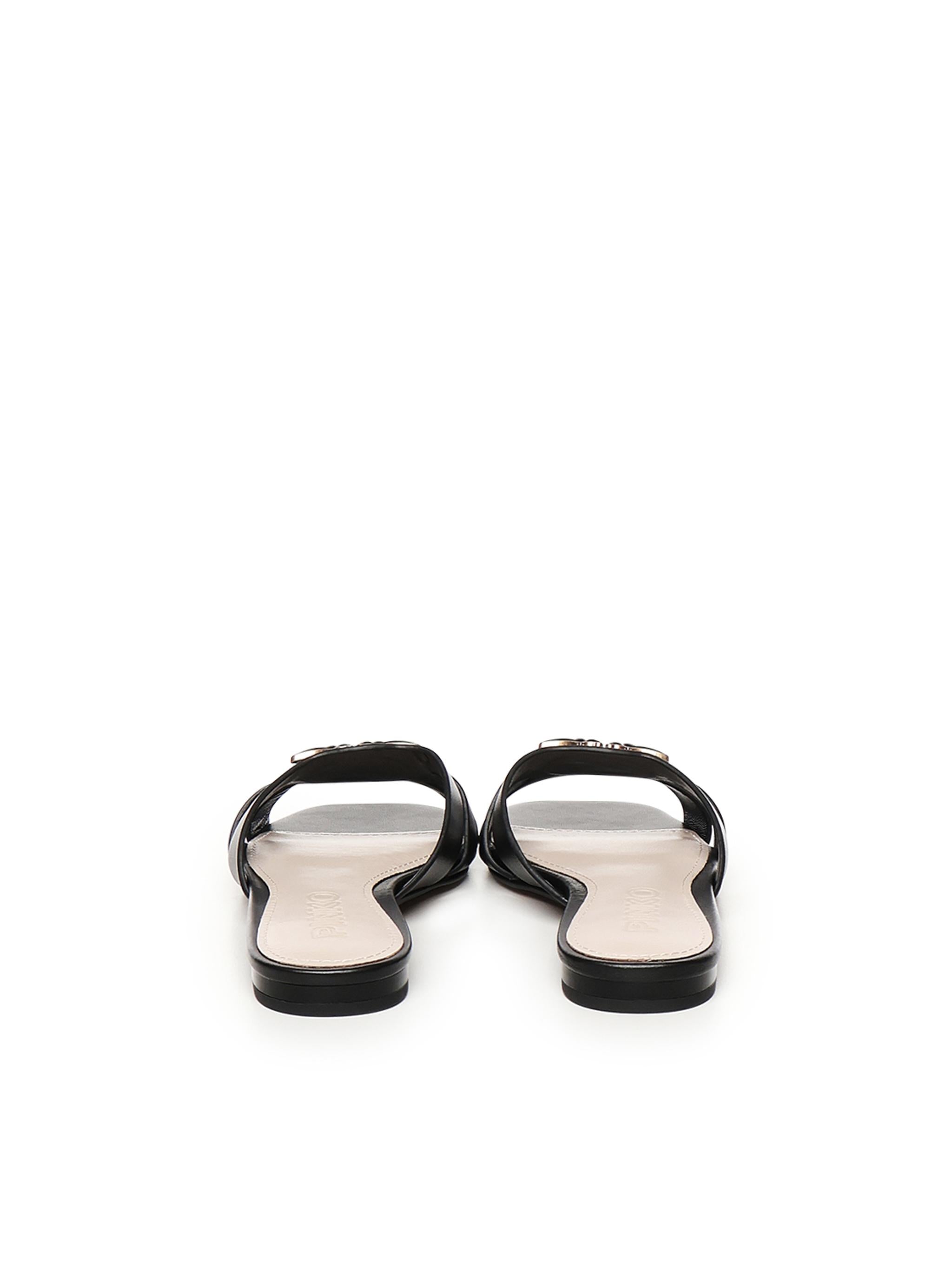 Ciabattine in nappa con logo uccellini SD0313 P003Z99 PINKO
