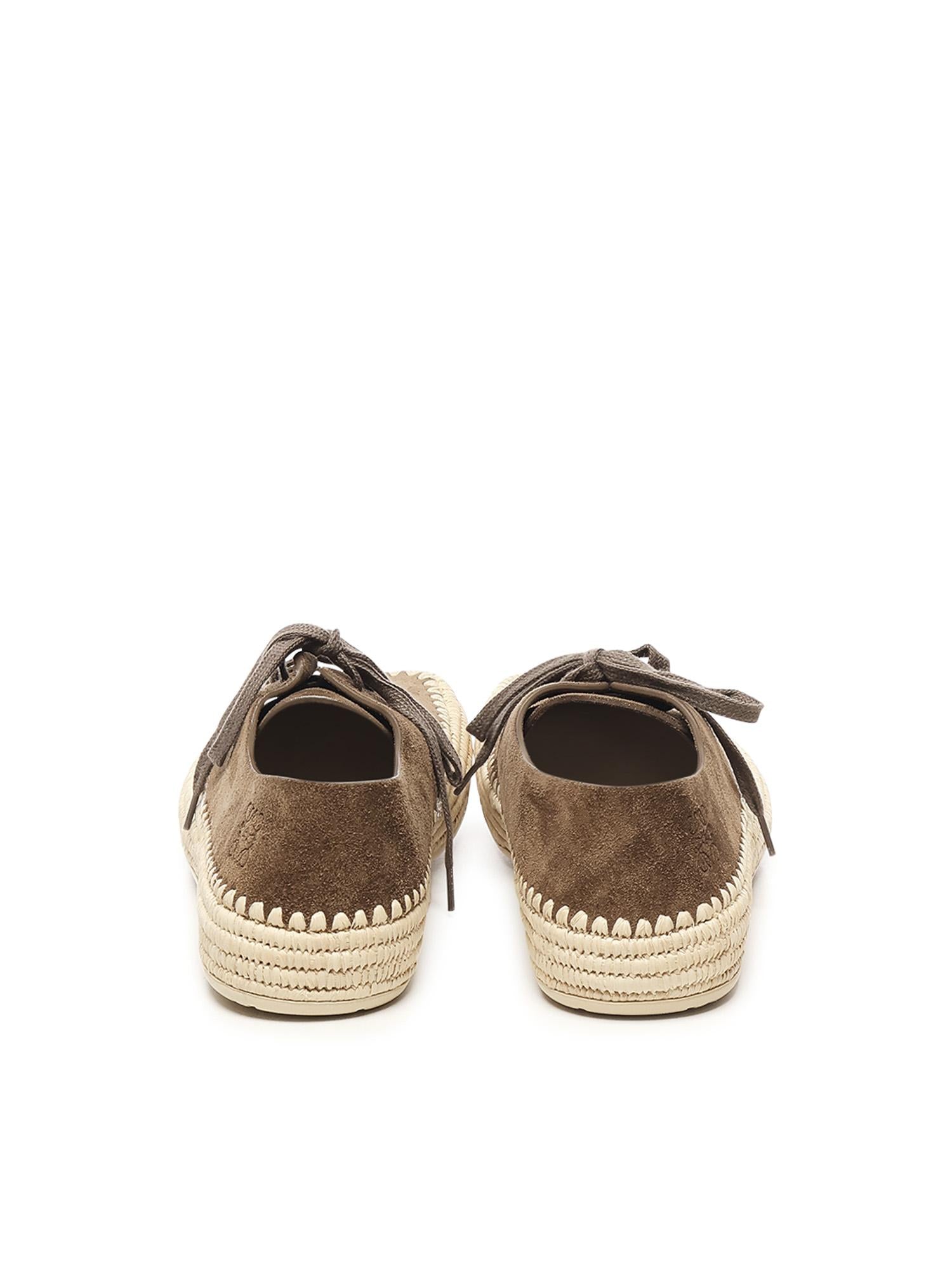 Stringate Rio in pelle scamosciata e rafia M526284X01 3170 LOEWE