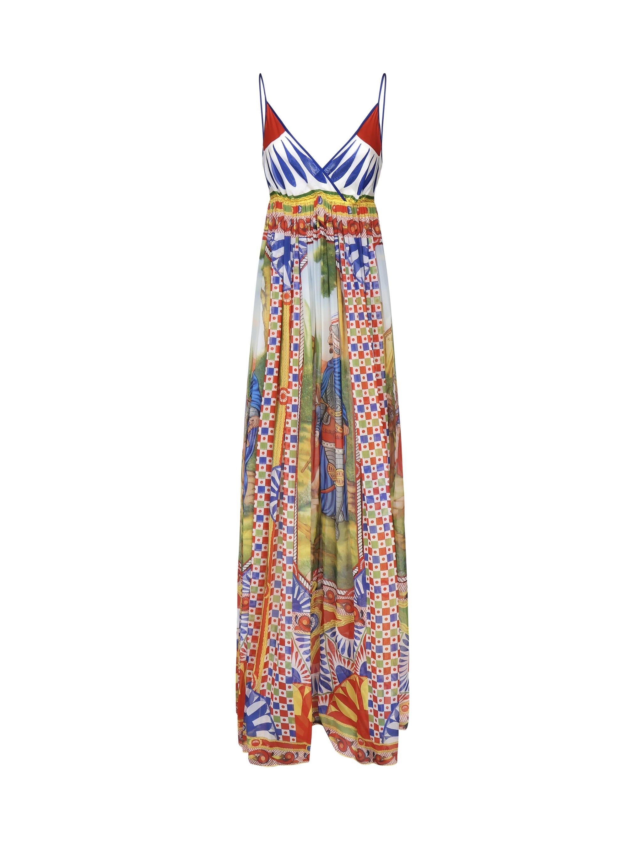 Abito in seta con stampa carretto F6J8BT GDS13HH96D DOLCE & GABBANA