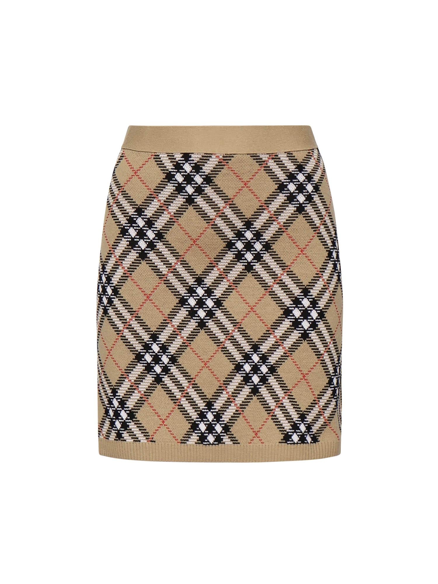 Minigonna in lana Check 8110604 C1309 BURBERRY