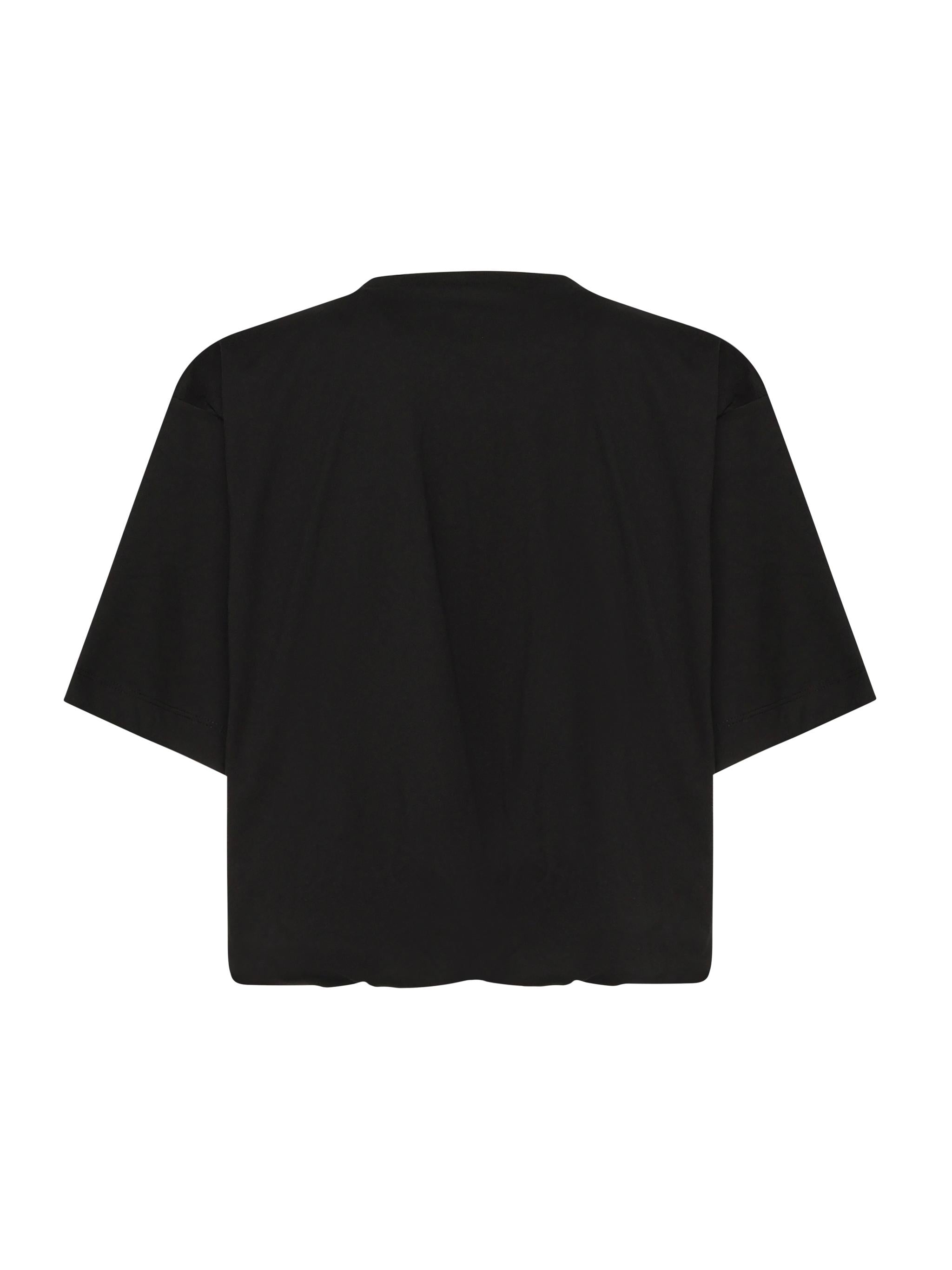 T-shirt cropped con ricamo logo 104257 A2F8Z99 PINKO