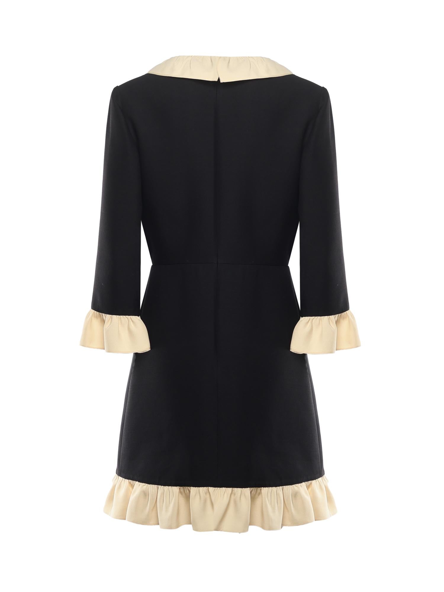 Abito corto in crepe couture con ruches 7B3VADY0 1CFTB1 VALENTINO GARAVANI