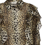 Camicia in georgette stampata con volant 2C354A M9905 BLUMARINE