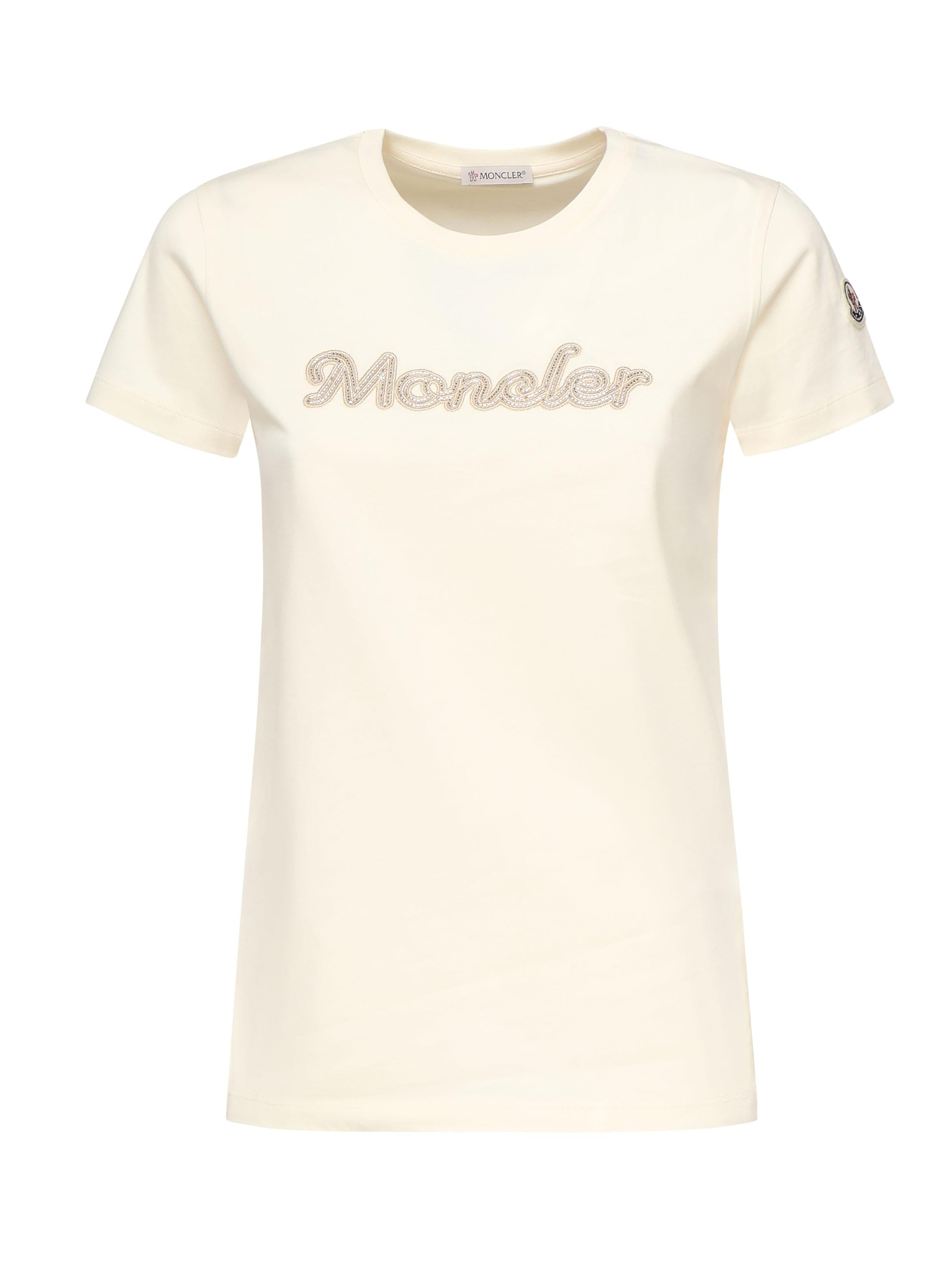 T-shirt con logo ricamato con perle K10938C00009 89AUO034 MONCLER