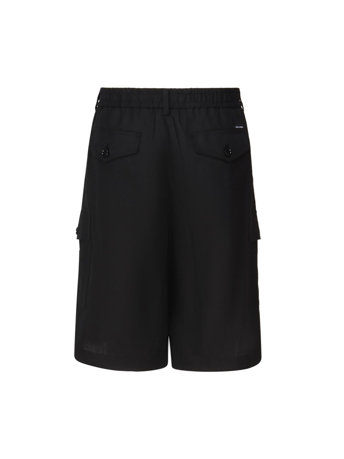 Bermuda cargo in lino con placca GV5TAT GH253N0000 DOLCE & GABBANA