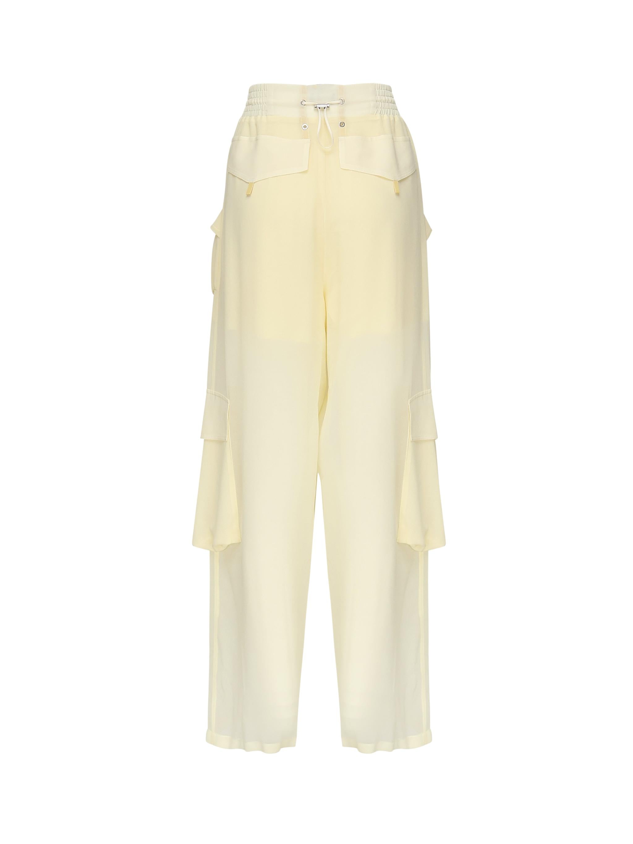 Pantaloni cargo in georgette trasparente 104751 A21FD22 PINKO
