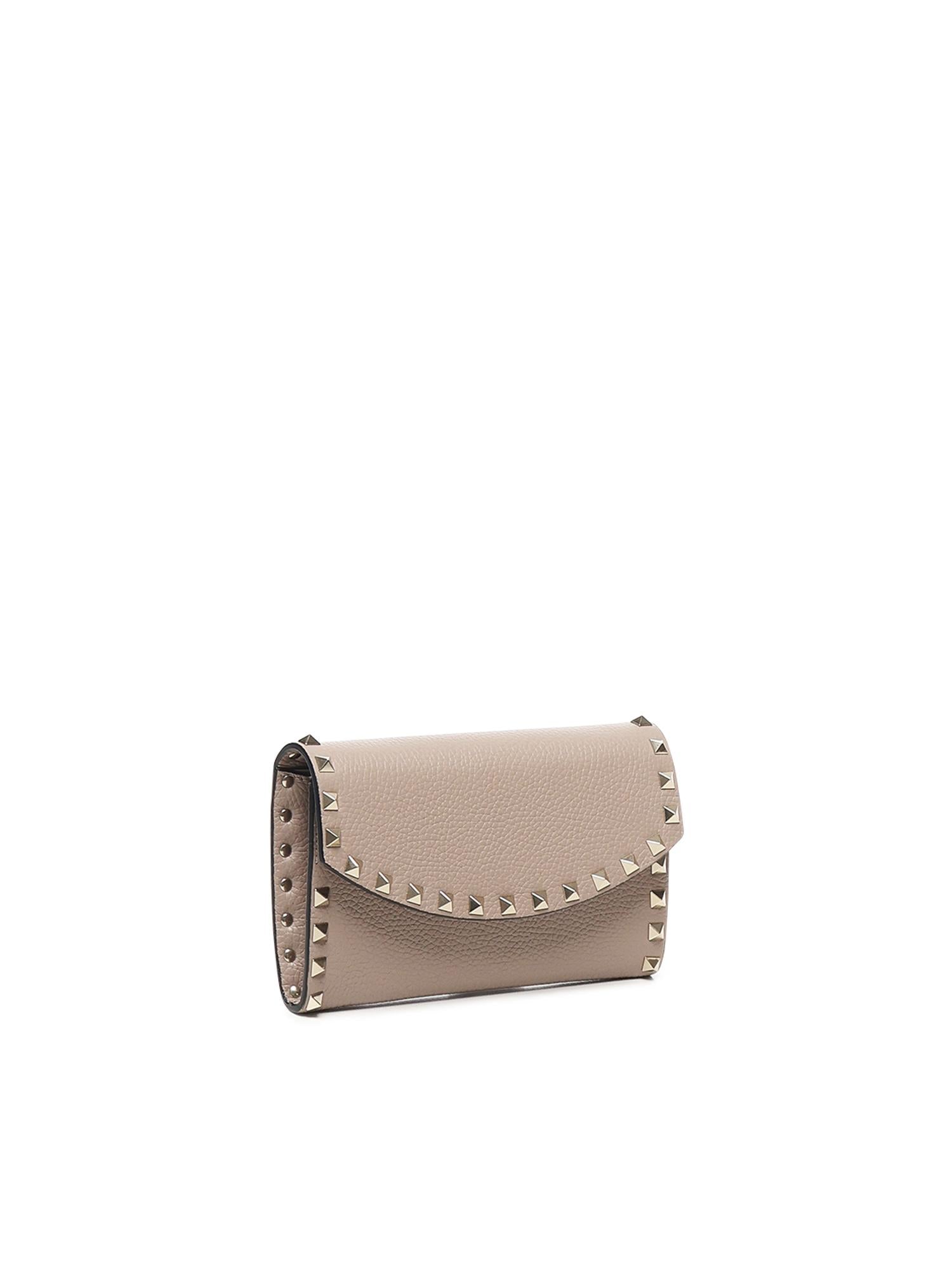 Portafoglio Rockstud in pelle con catena 7W2P0AR6 VSHP45 VALENTINO GARAVANI
