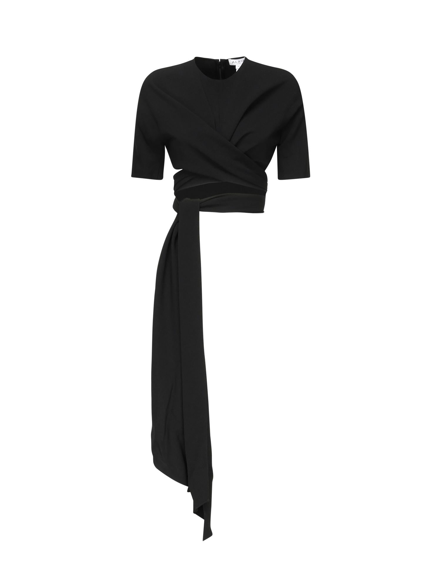 Top in crêpe di misto viscosa AA9H1250W071B 995 ALAIA