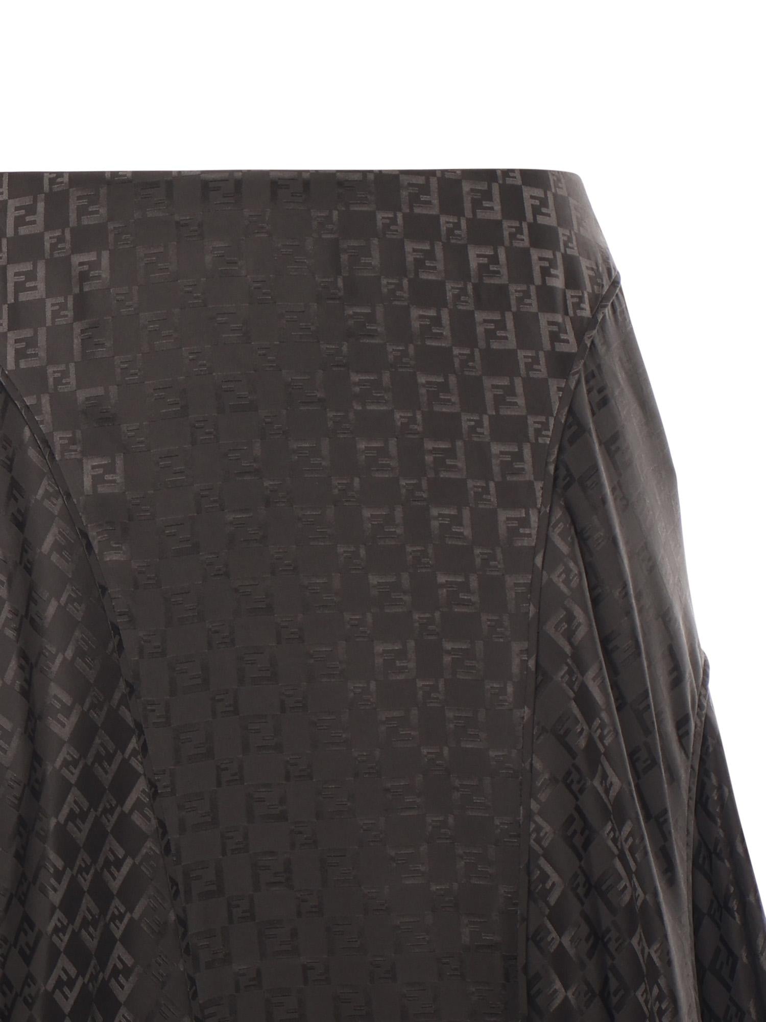 Gonna midi in seta FF jacquard FQ7688 AUQGF1T6H FENDI