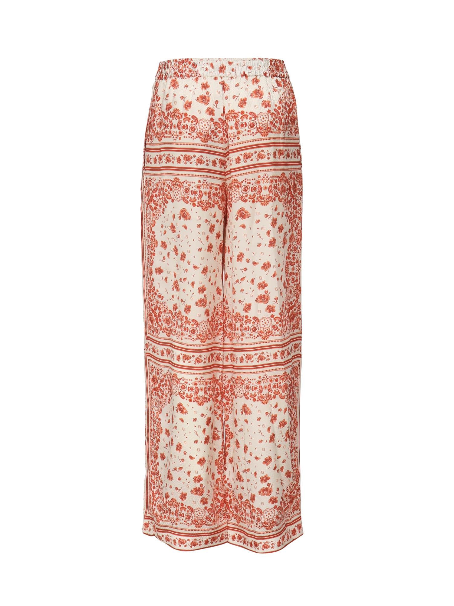 Pantaloni in seta con stampa FR6494 AVA1F0D4T FENDI