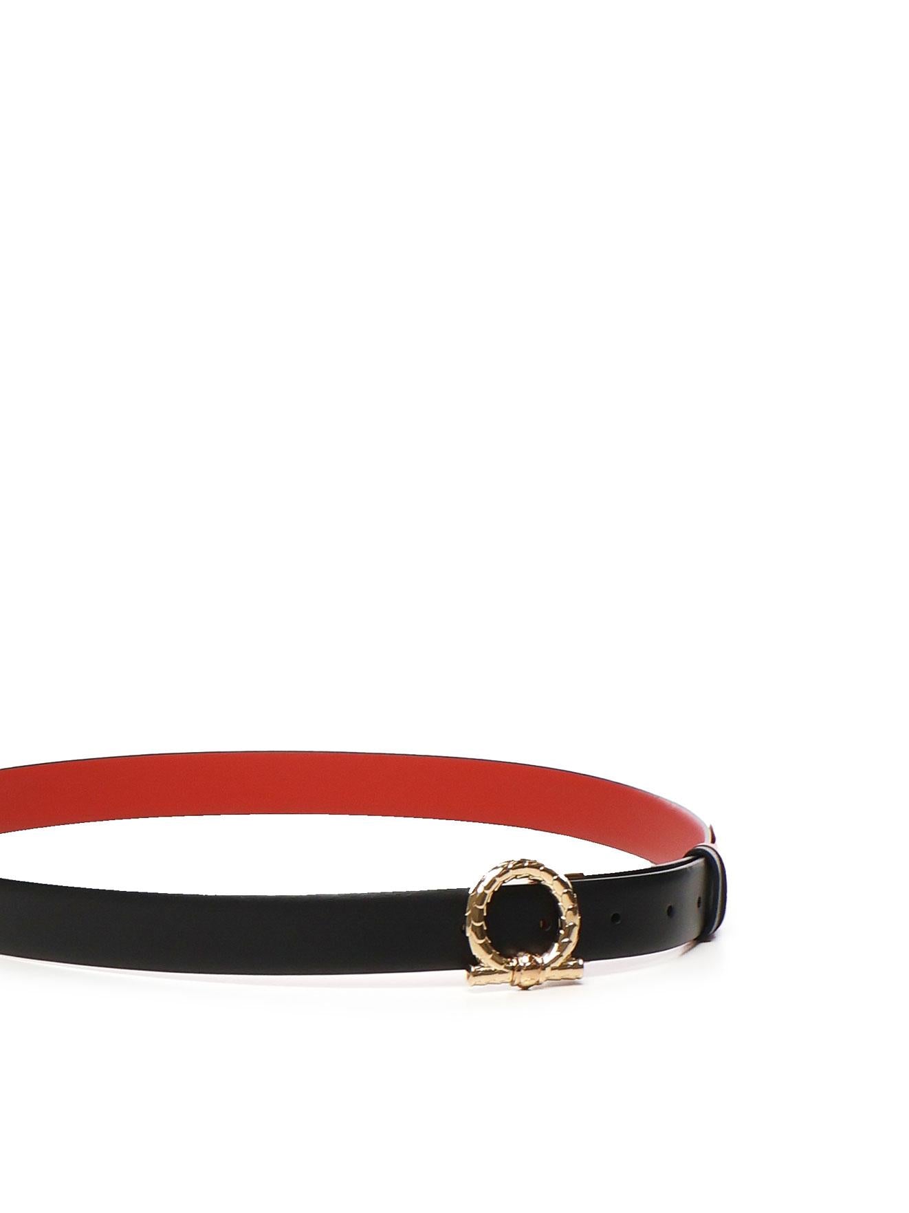Cintura reversibile con Gancini<BR/> 230372 780478004 FERRAGAMO