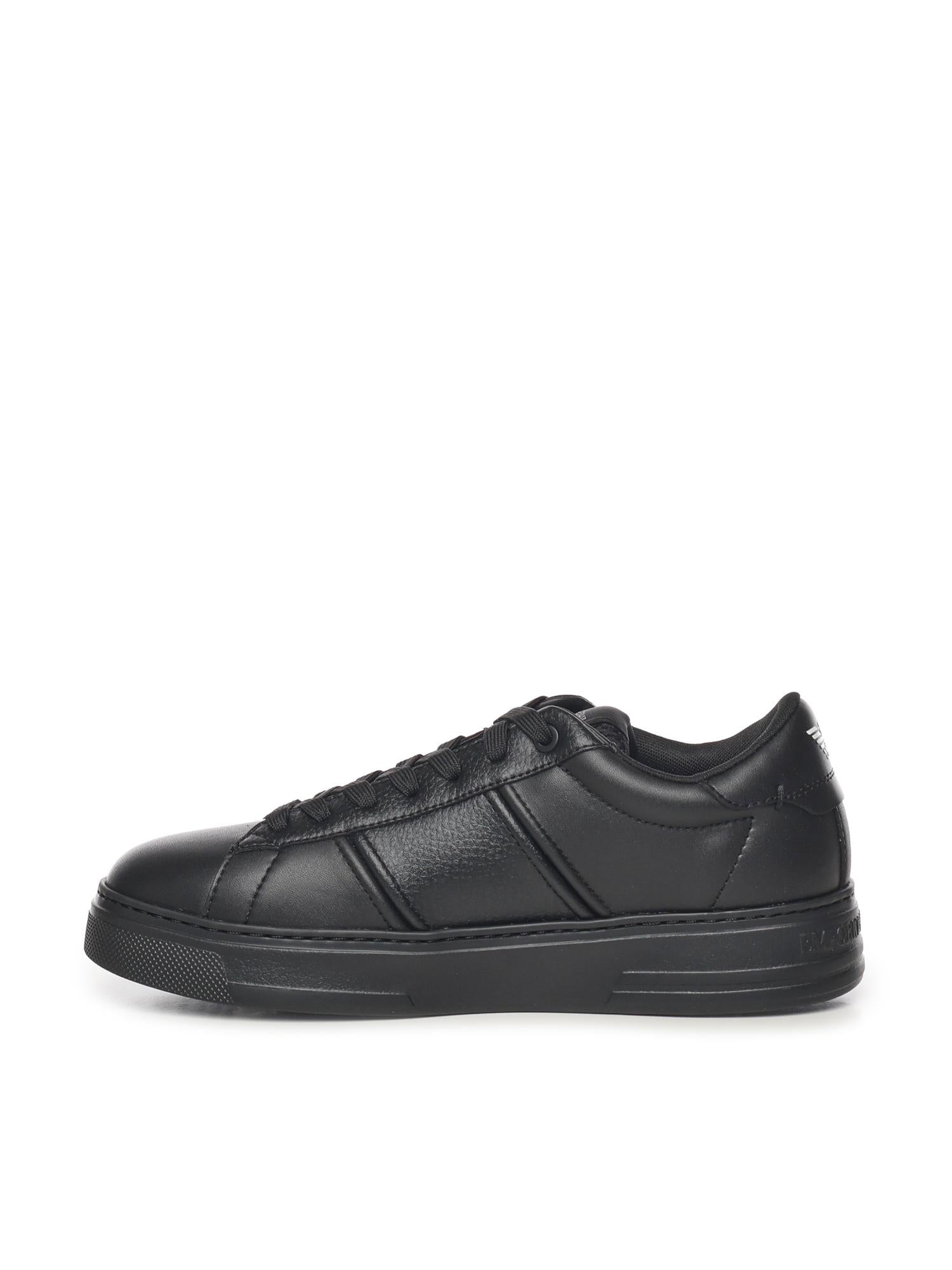 Sneaker in pelle con banda a contrasto EM003701 AF18017MC005 EMPORIO ARMANI
