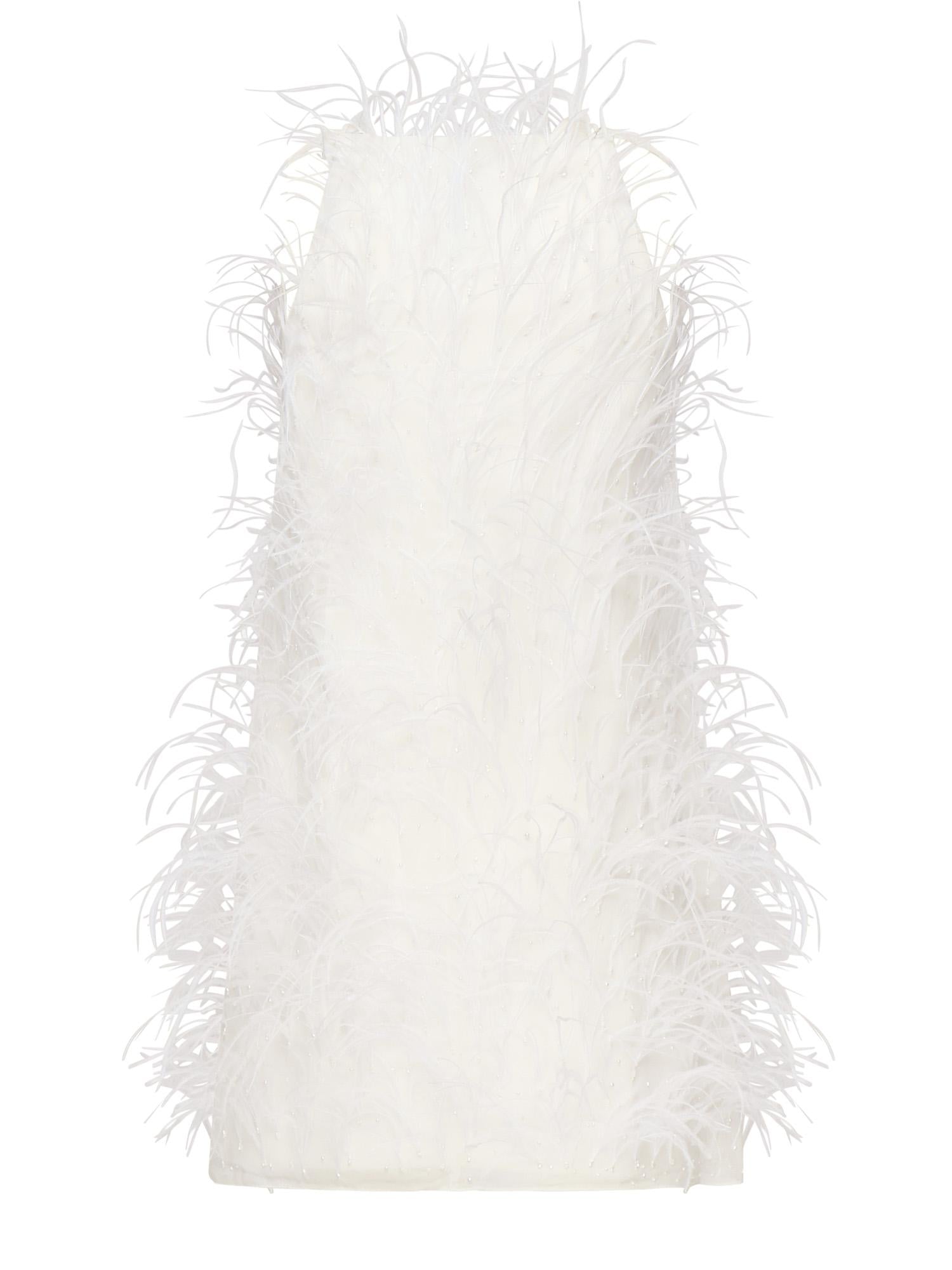 Abito corto con piume 105572 A2SPZ05 PINKO