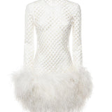 Abito corto in rete con paillettes F60FCZ FLSLDW0800 DOLCE & GABBANA