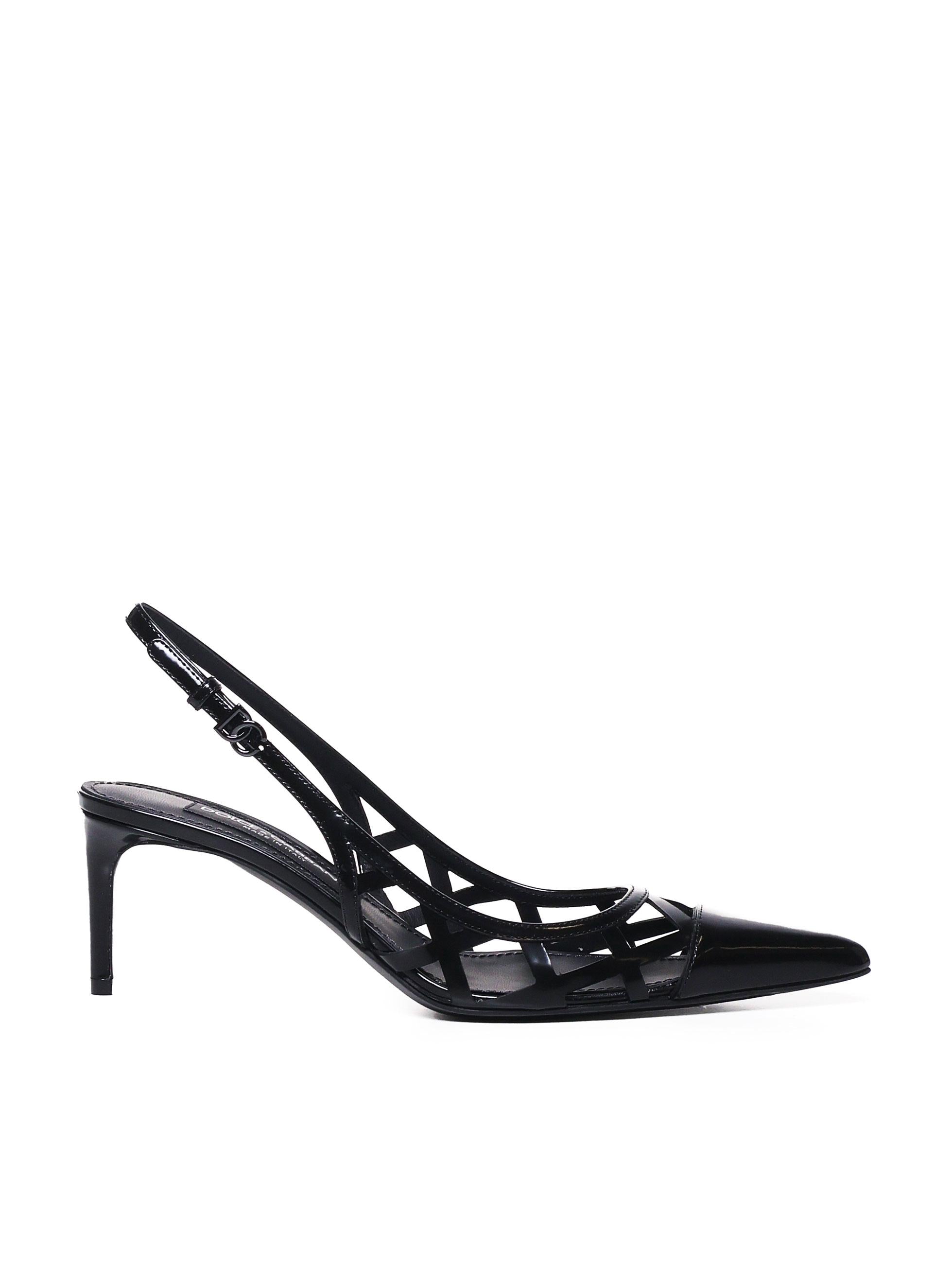Slingback in pelle di vitello lucida CG0778 A103780999 DOLCE & GABBANA