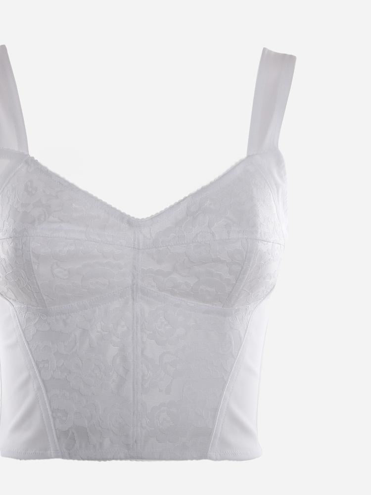 Top in tessuto tecnico con lavorazione in pizzo F7T19T G9798W0800 DOLCE & GABBANA