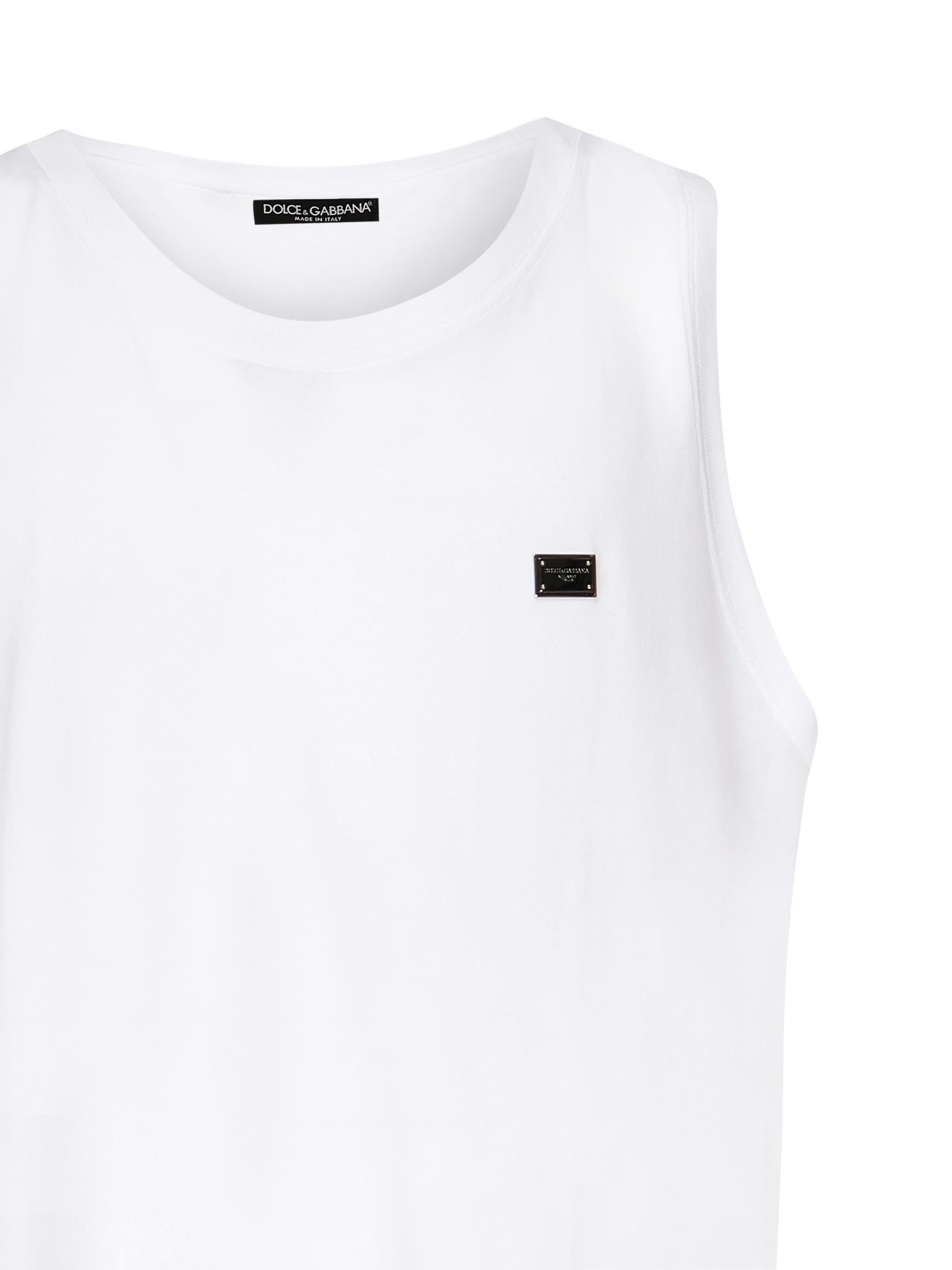Canotta over con placca logo G8QJ5T G7N7AW0800 DOLCE & GABBANA