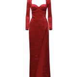 Abito maxi drappeggiato in jersey di velluto 850642 TCV146105 BALENCIAGA