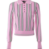 Maglia stile polo a righe 105809 A2UON3Z PINKO