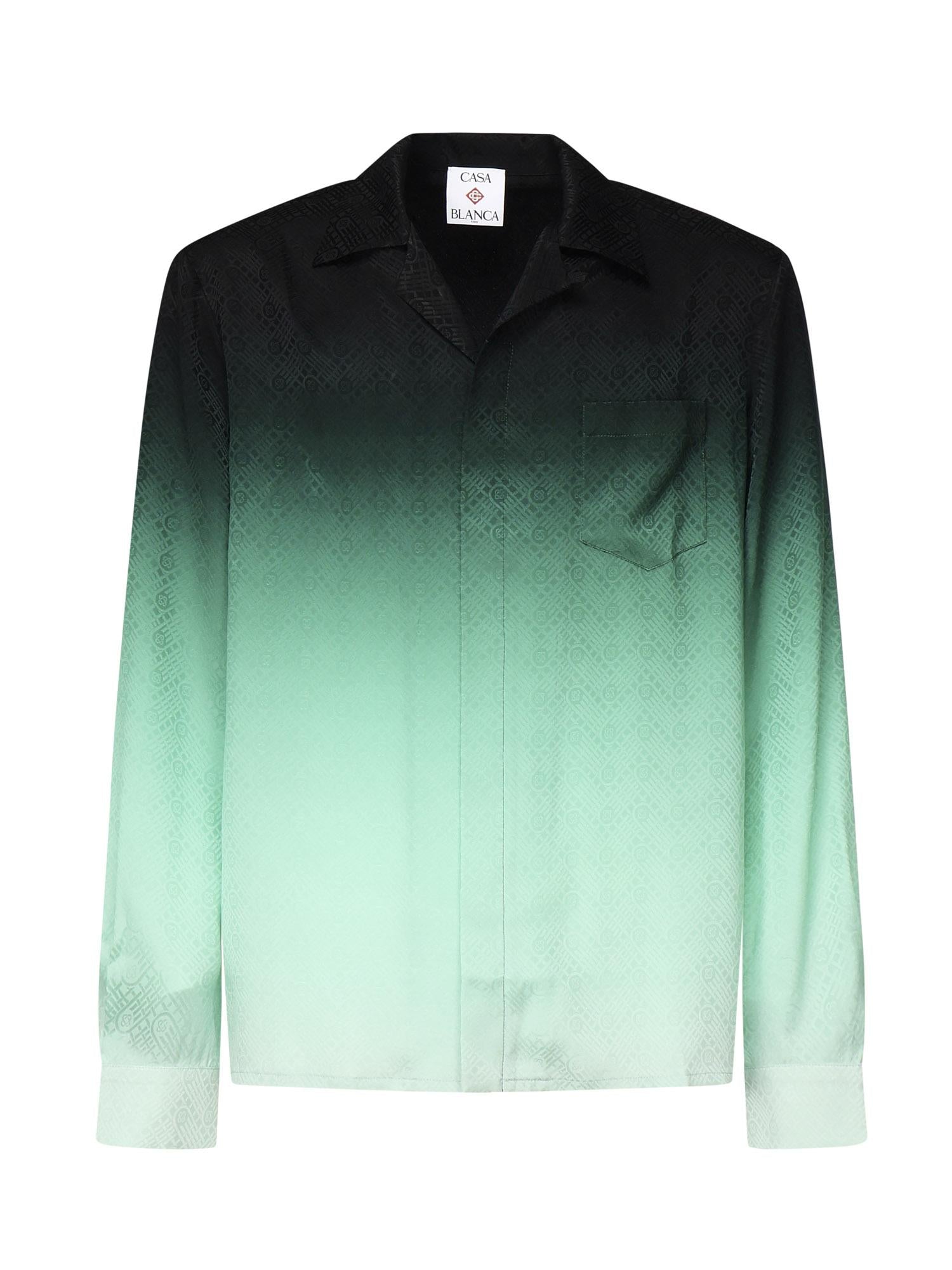 Camicia in seta jacquard con motivo ping pong sfumato UMPF25SH00603 CASABLANCA