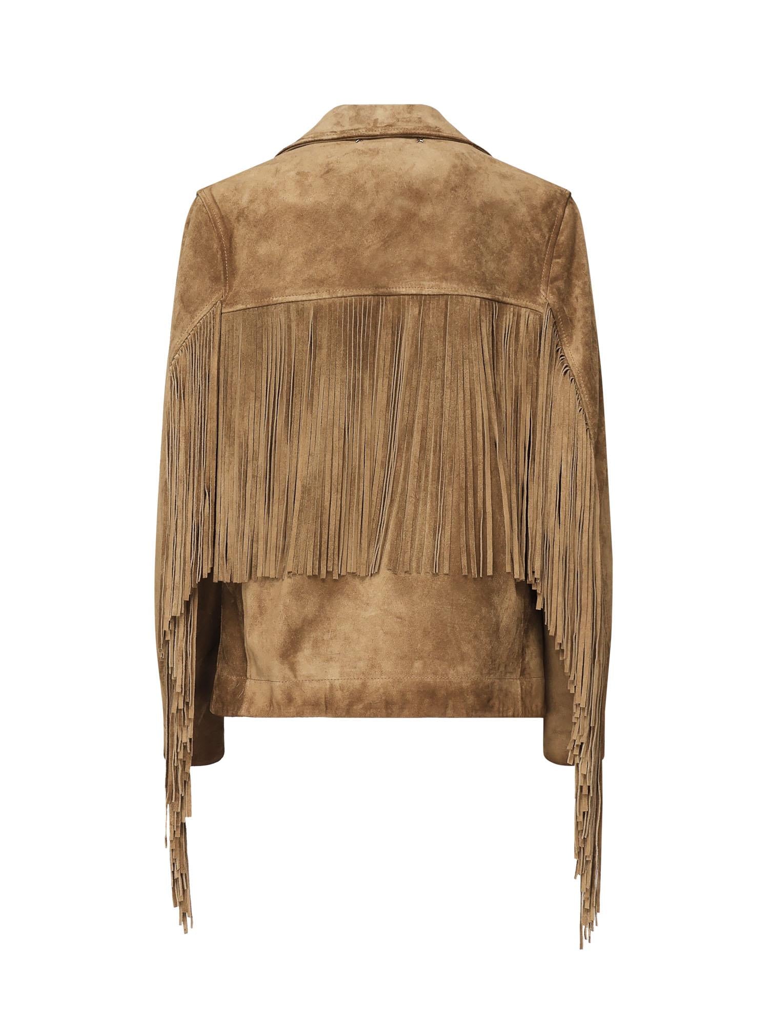 Giacca con frange in suede <BR/> GWP02368 P00216055678 GOLDEN GOOSE