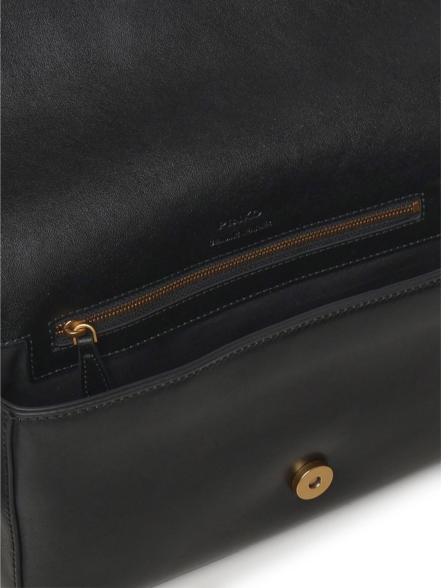 BORSA A SPALLA IN PELLE CON LOGO 104524 A0QOZ99Q PINKO