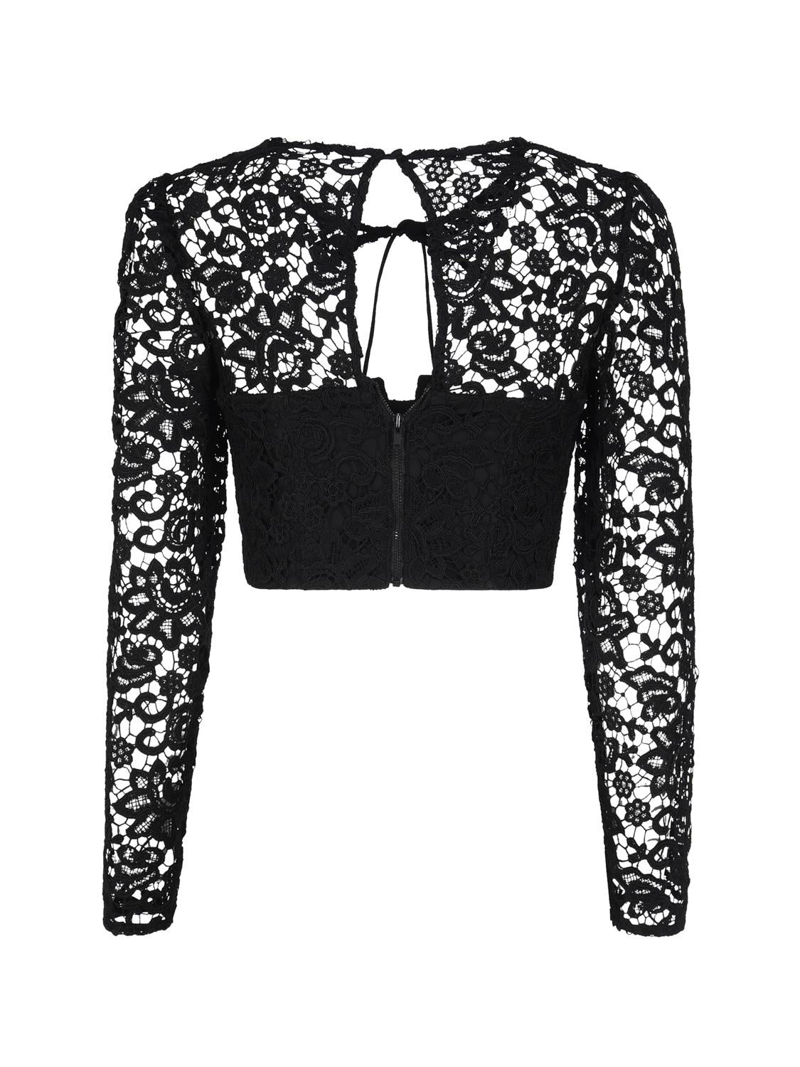 Top corto in pizzo AW23-002T LACEBLACK SELF-PORTRAIT